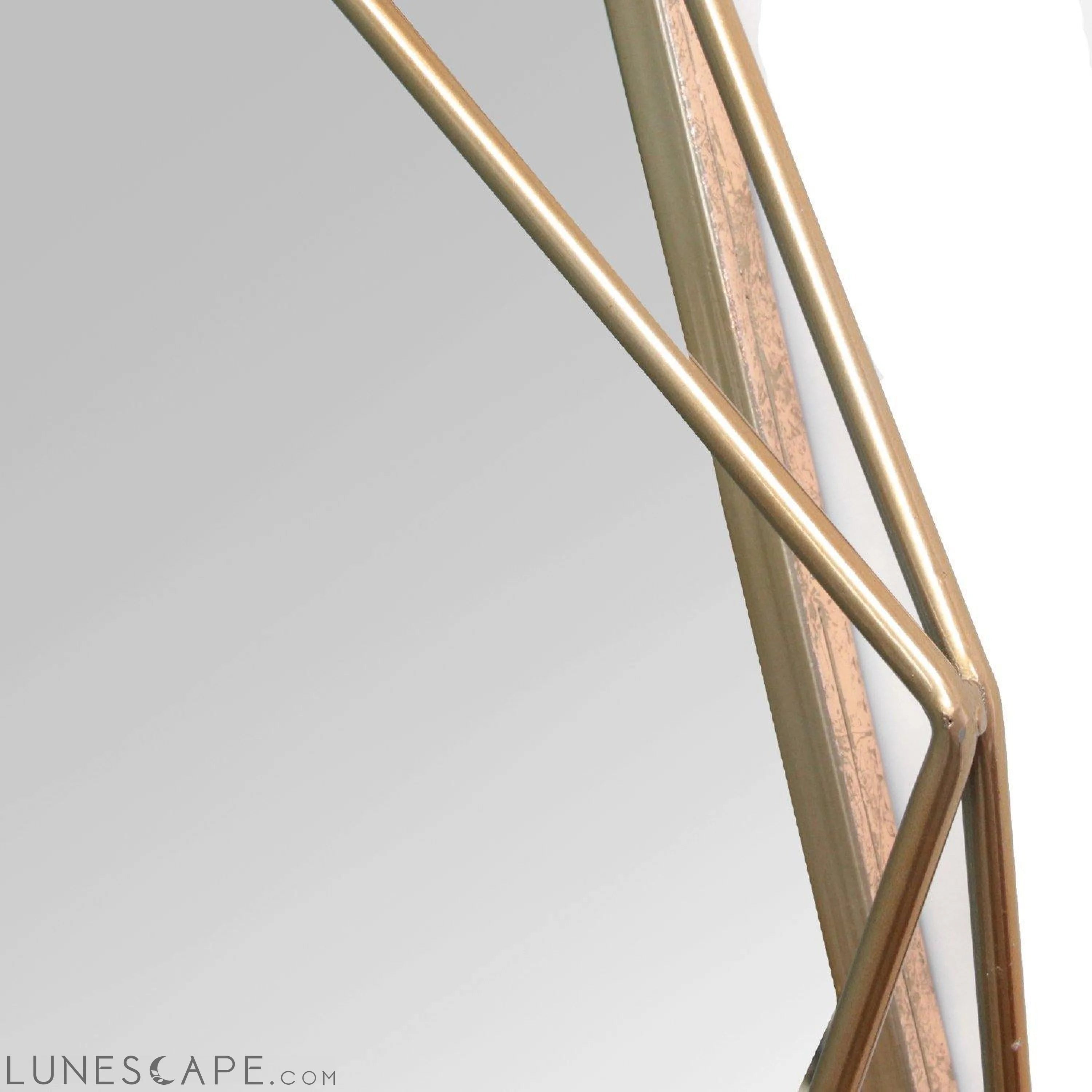 Gold Metal Octagon Framed Wall Mirror LUNESCAPE