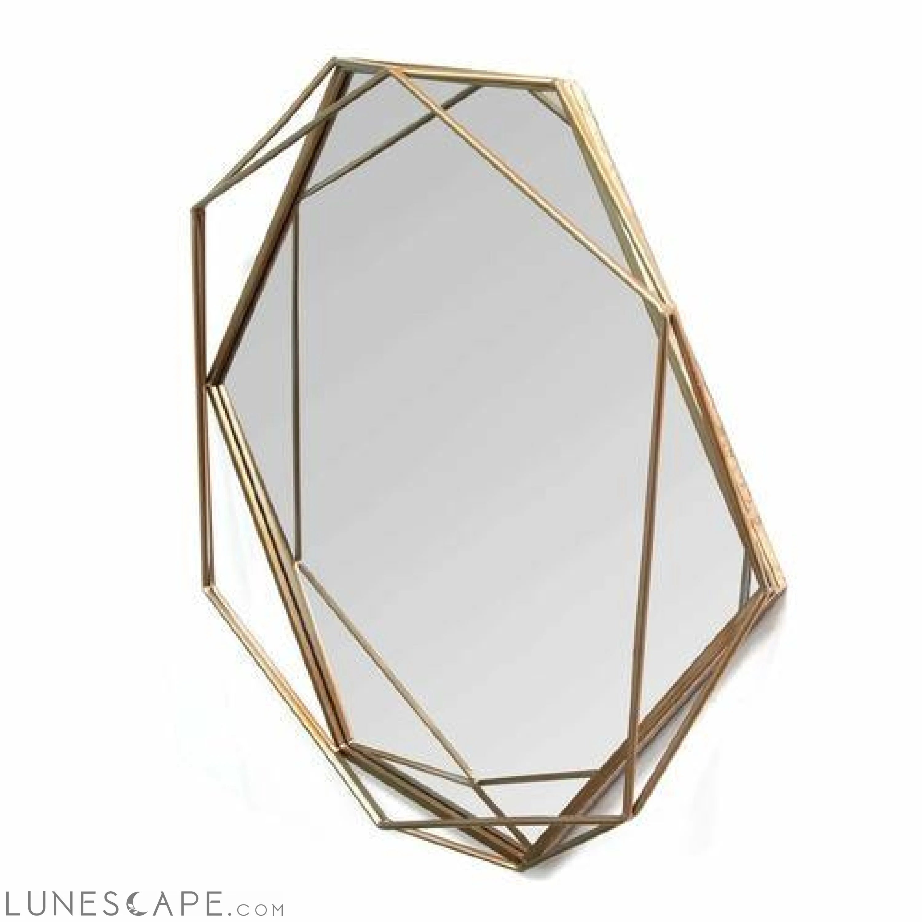 Gold Metal Octagon Framed Wall Mirror LUNESCAPE