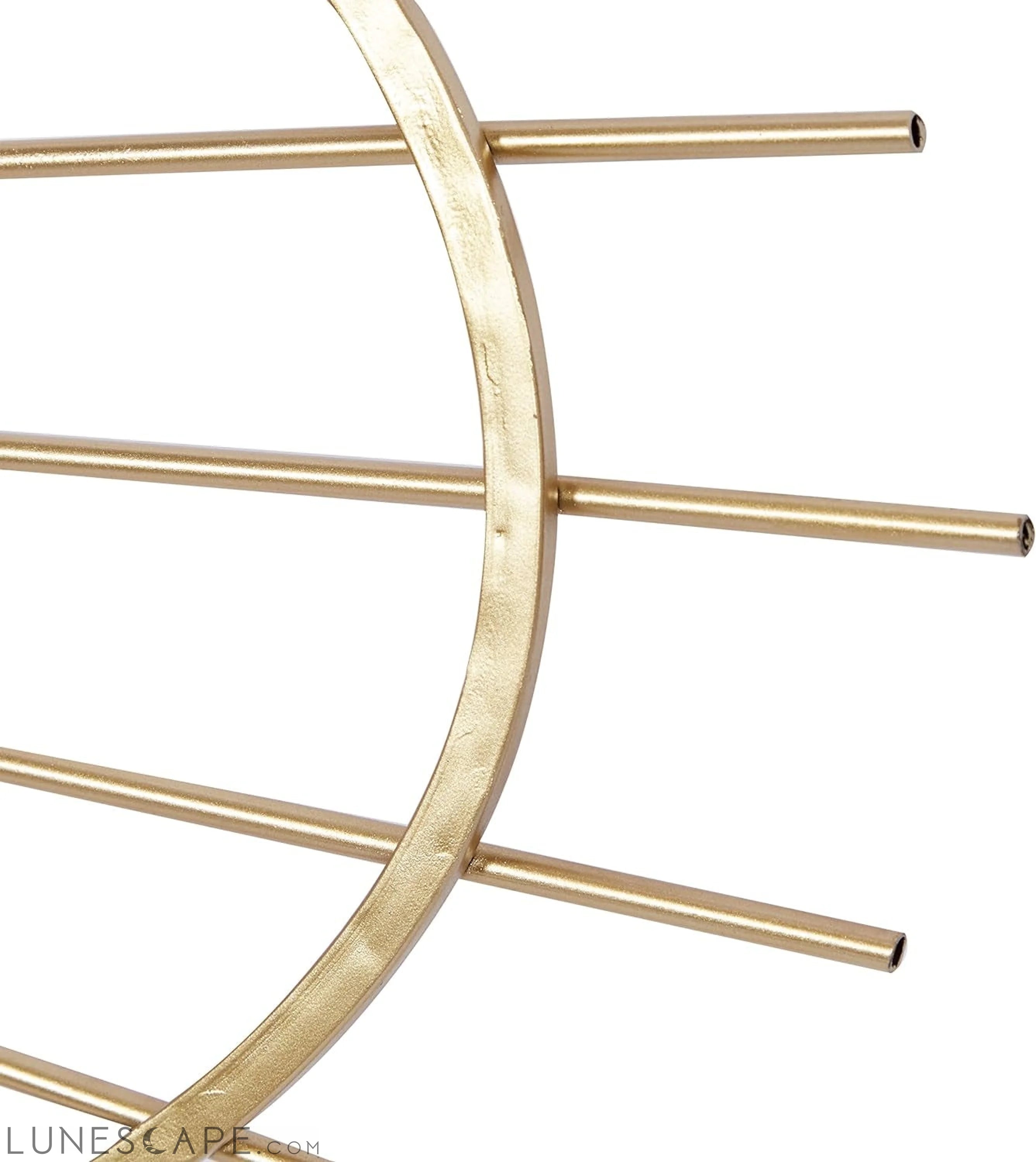 Gold Metal Round Wall Mirror, 22 x 1 x 34 LUNESCAPE