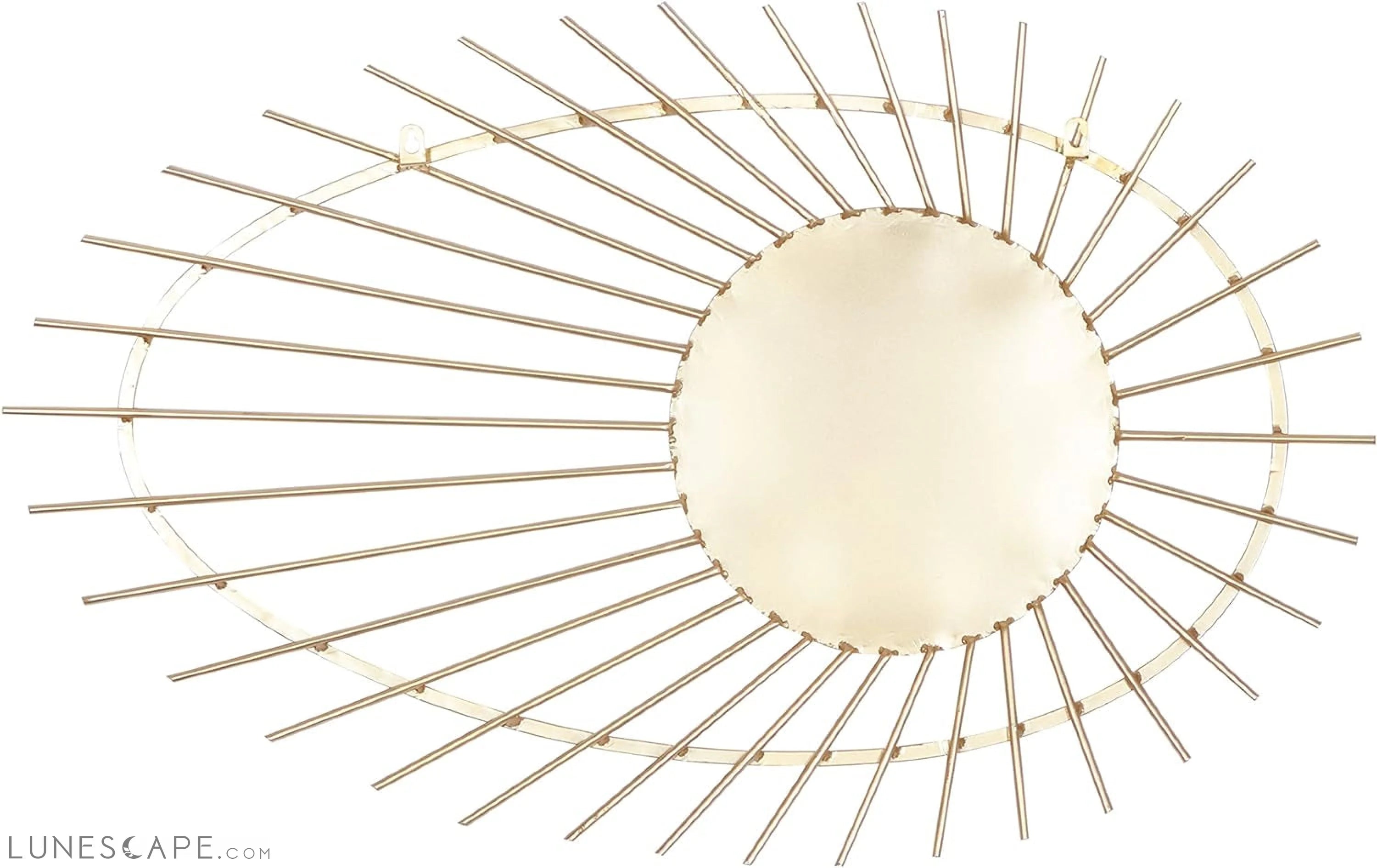 Gold Metal Round Wall Mirror, 22 x 1 x 34 LUNESCAPE