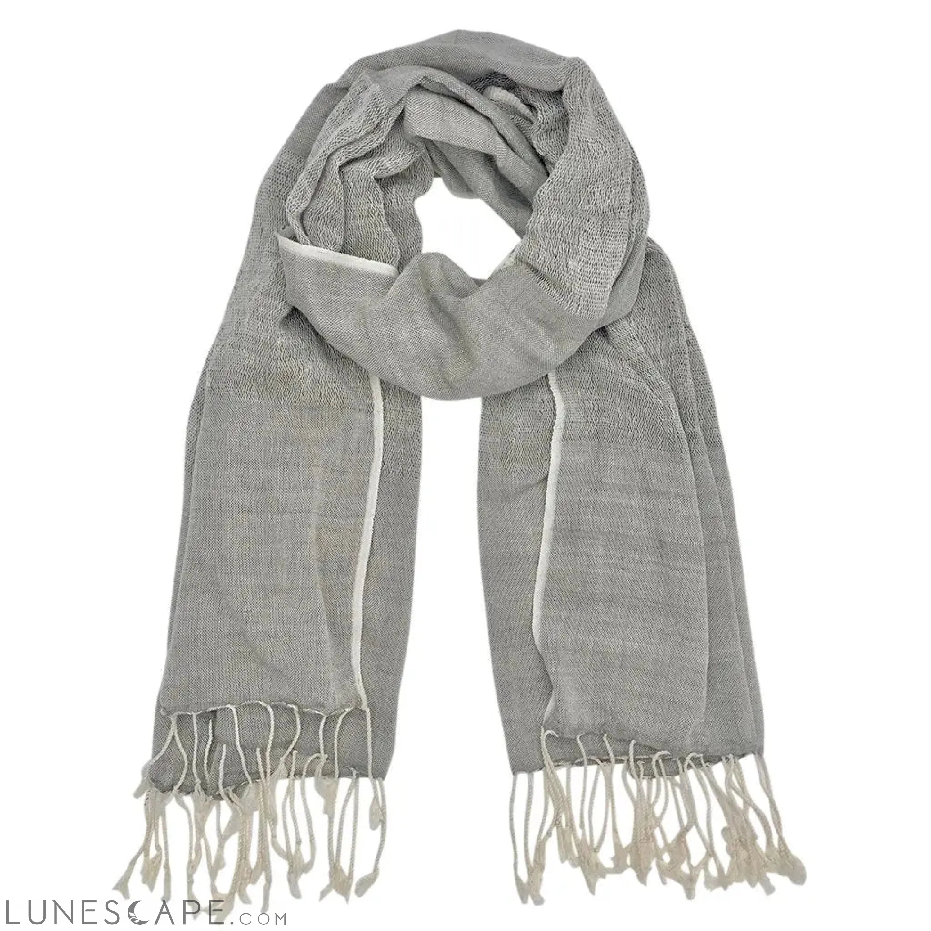 Gray Organic Cotton Gauze Scarf LUNESCAPE