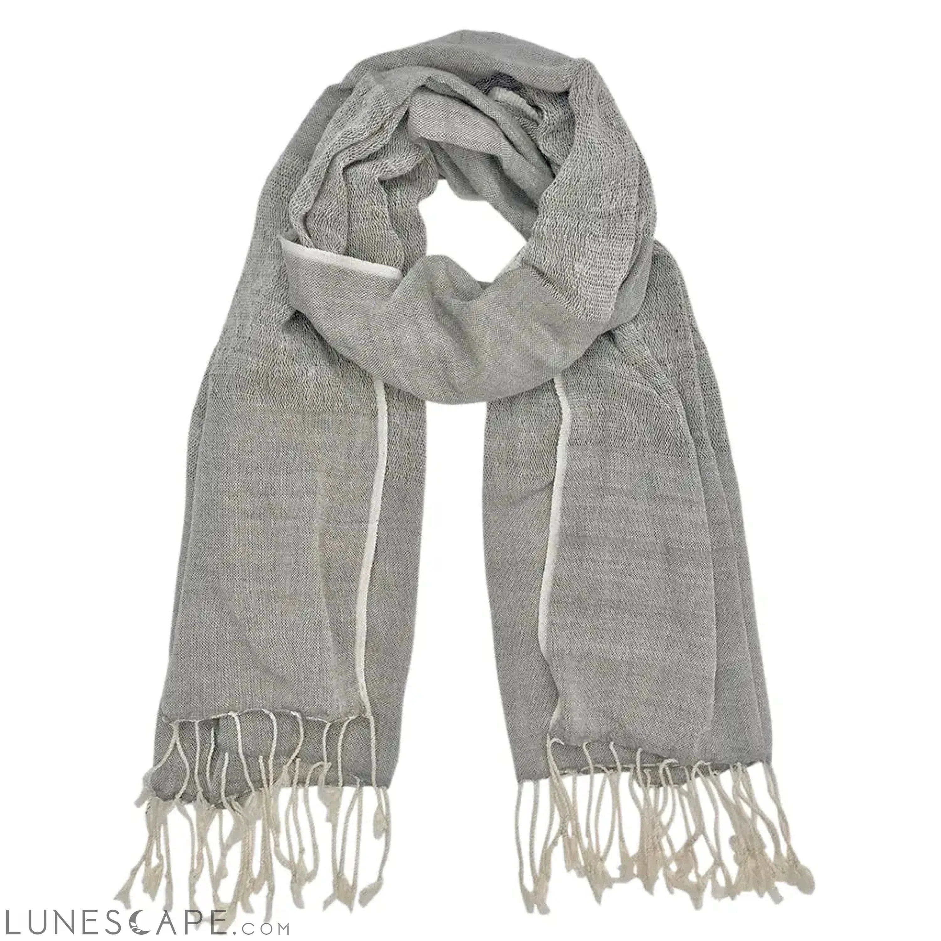 Gray Organic Cotton Gauze Scarf LUNESCAPE