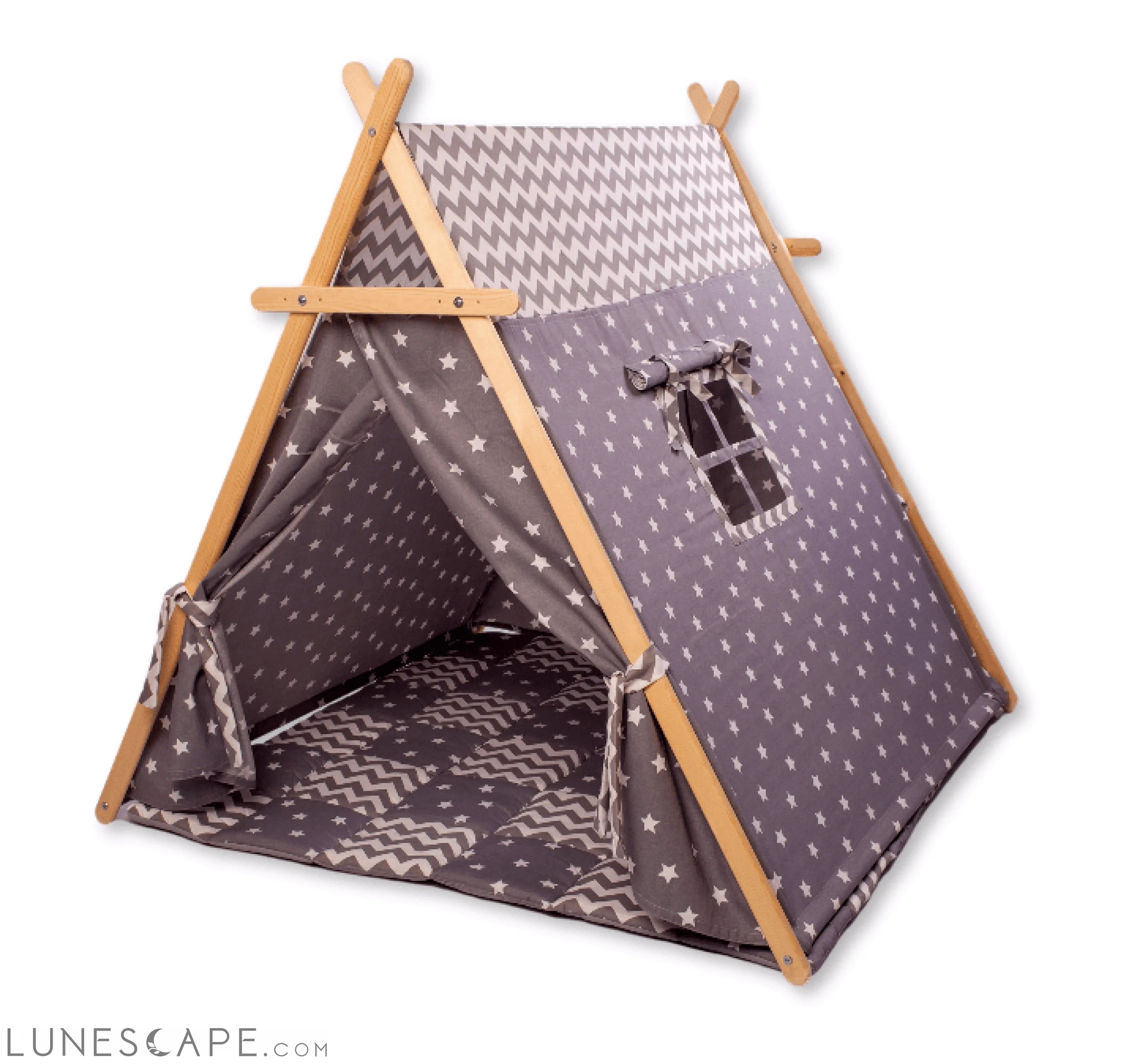 Gray Stars Play Tent and Play Mat LUNESCAPE