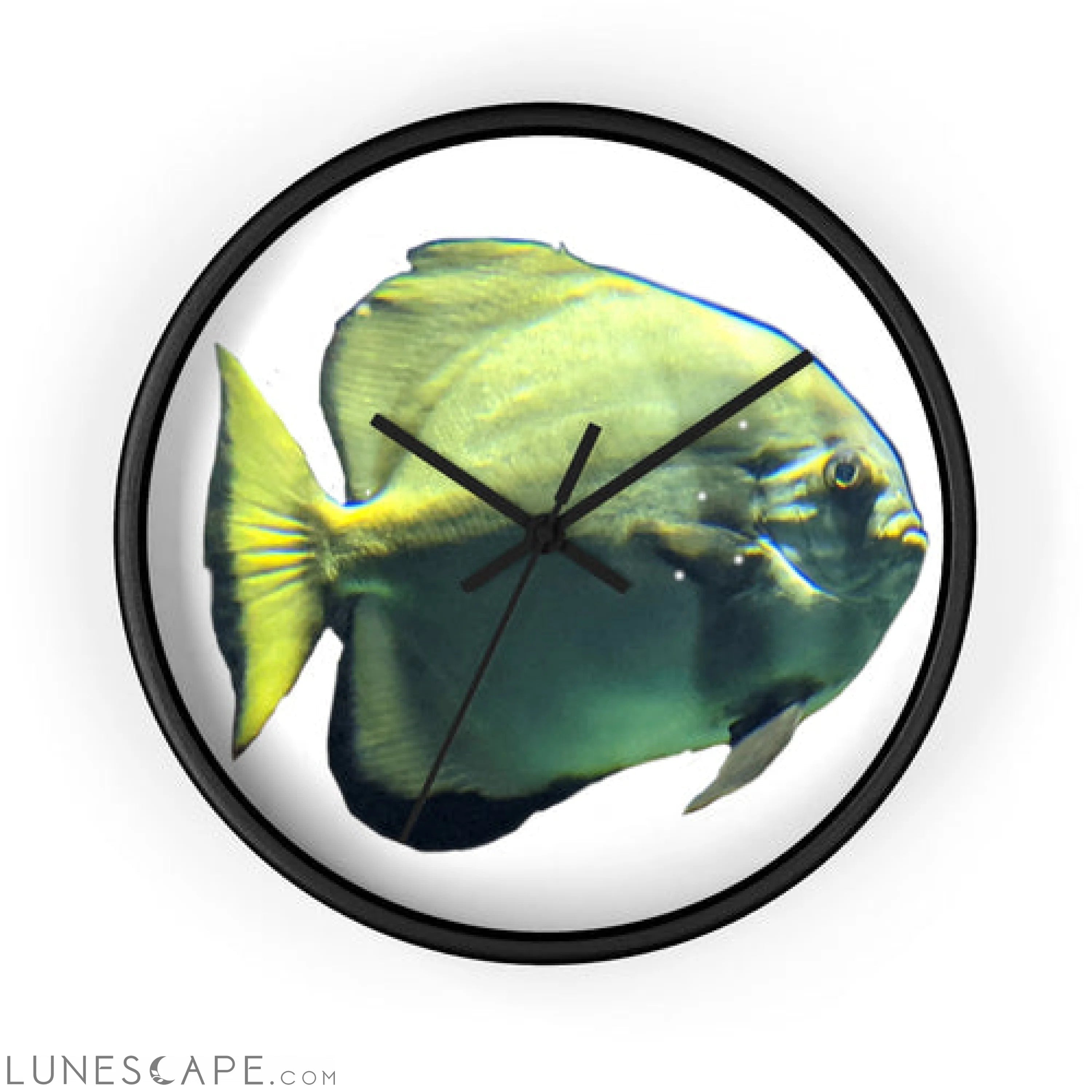 Green Fish Wall clock LUNESCAPE