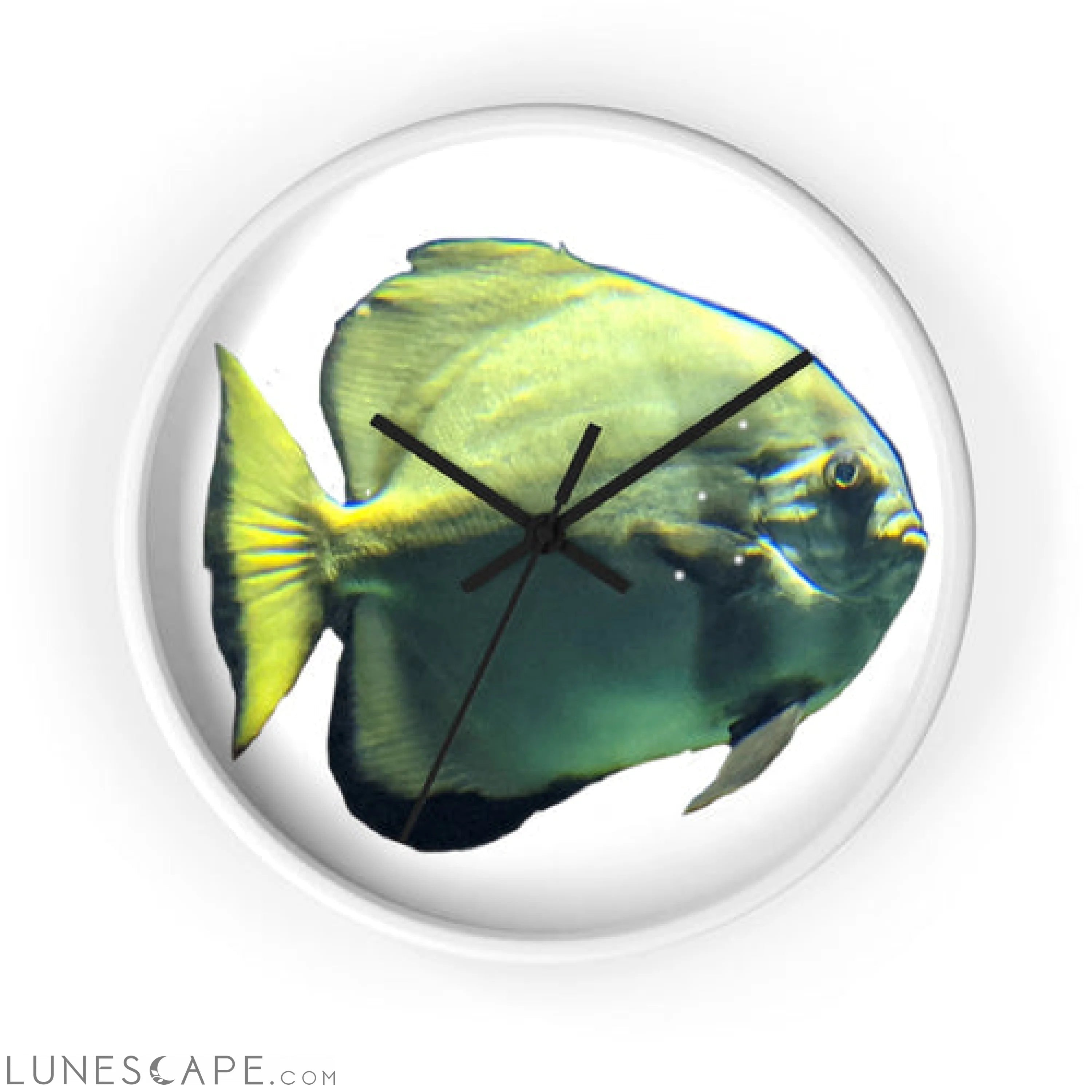 Green Fish Wall clock LUNESCAPE