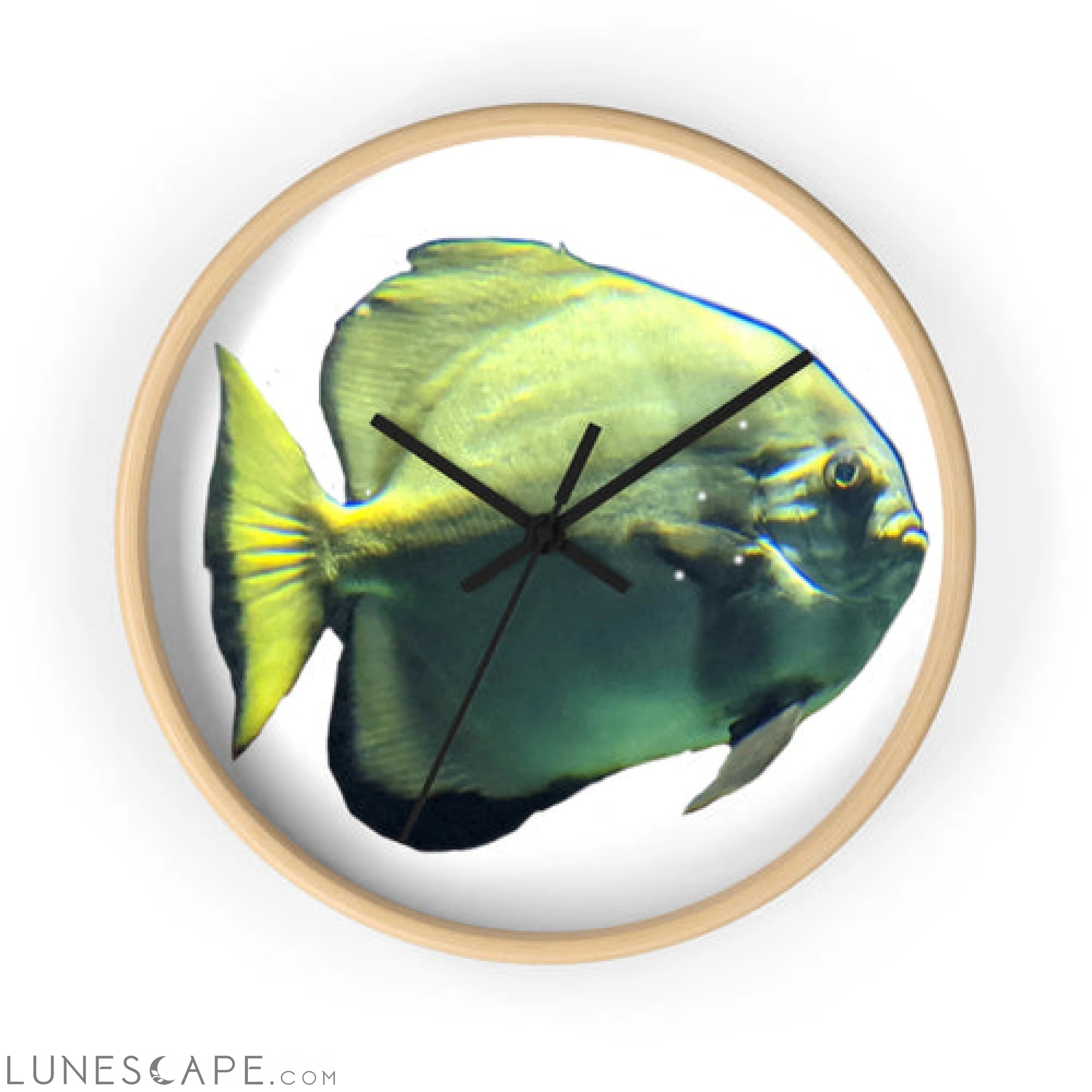 Green Fish Wall clock LUNESCAPE