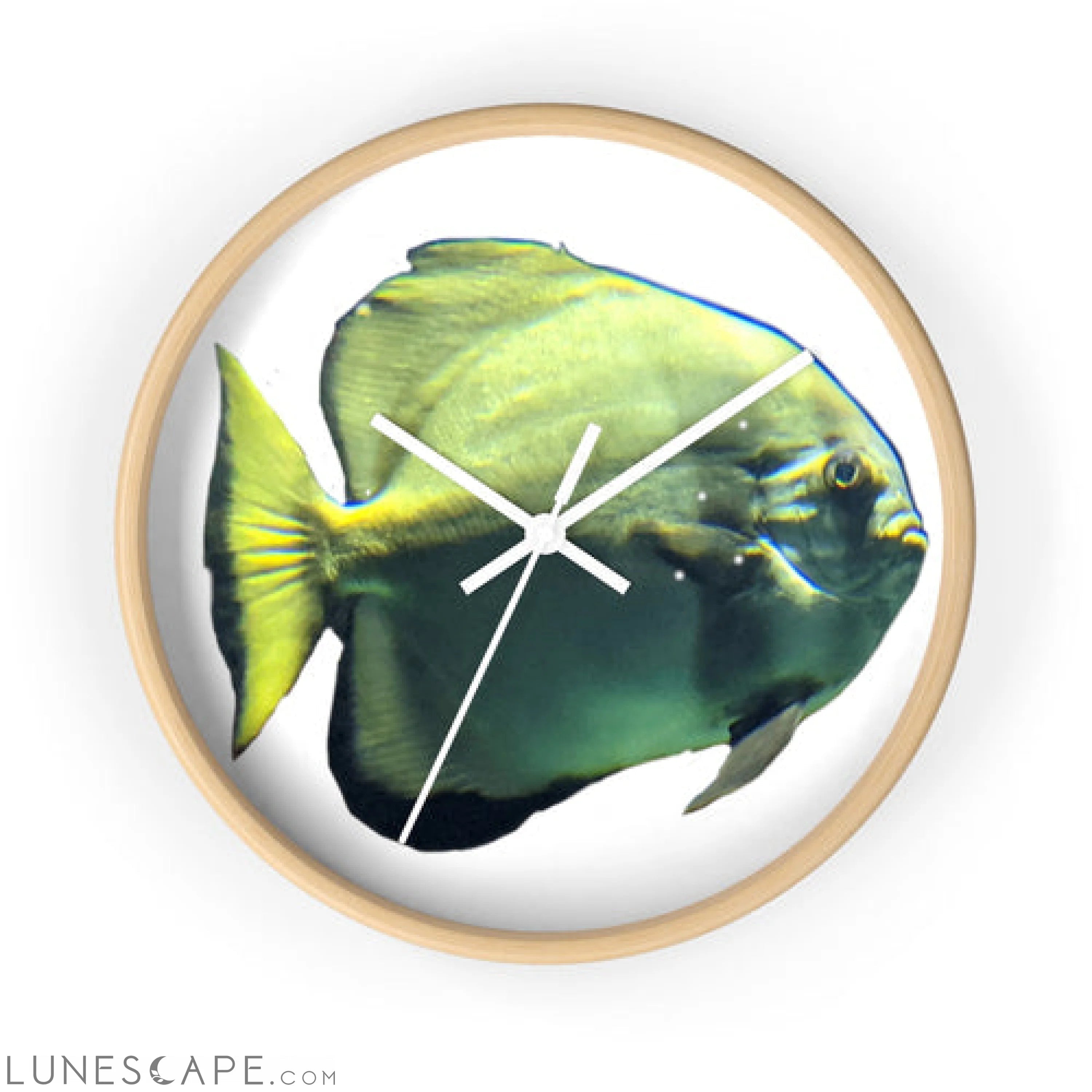 Green Fish Wall clock LUNESCAPE