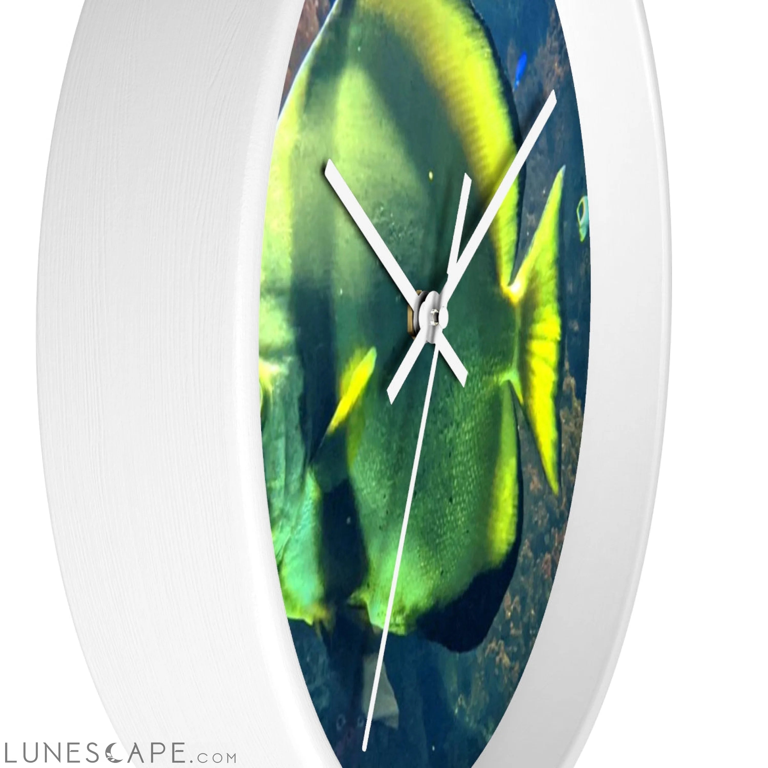 Green Fish Wall clock LUNESCAPE