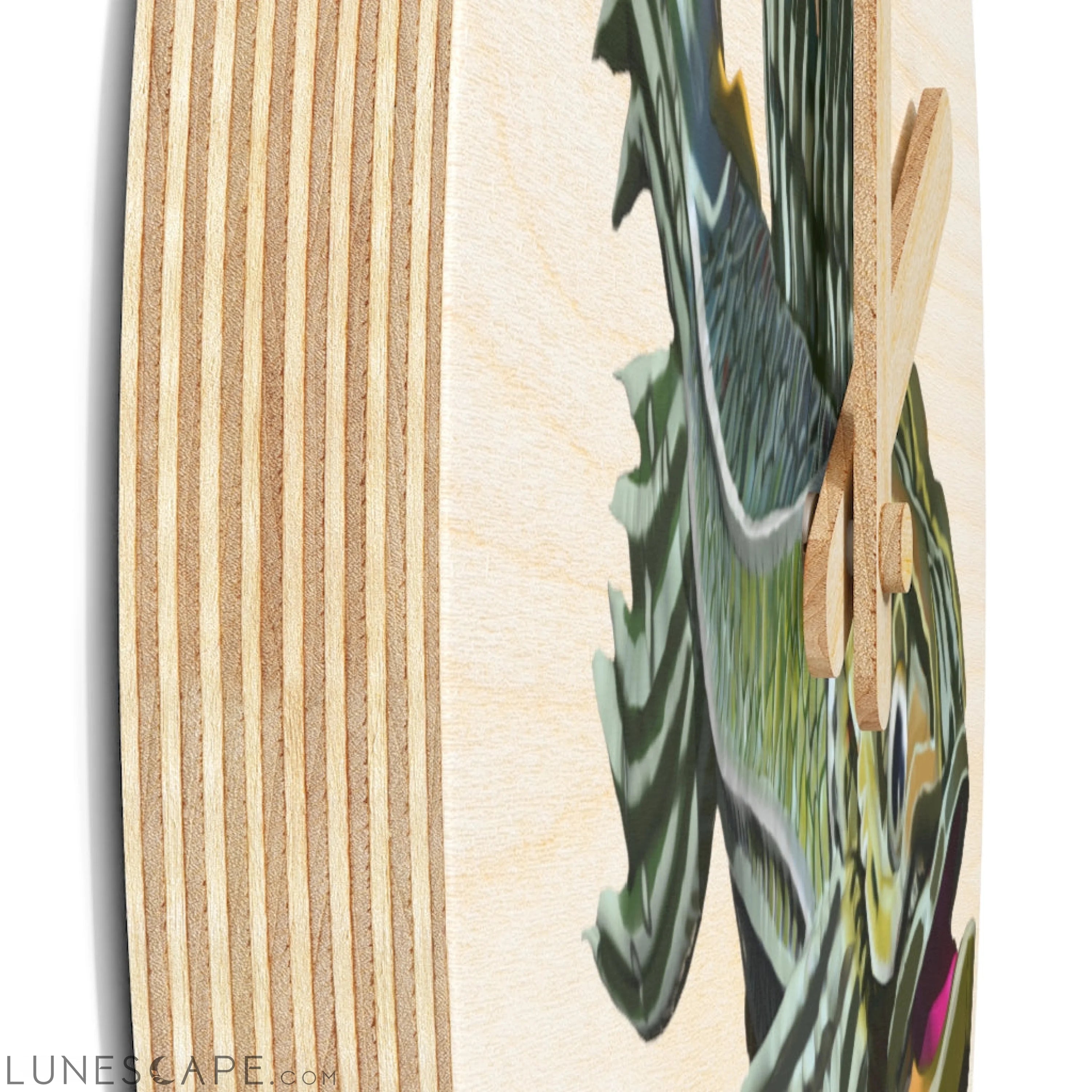 Green Fish Wooden Wall Clock LUNESCAPE