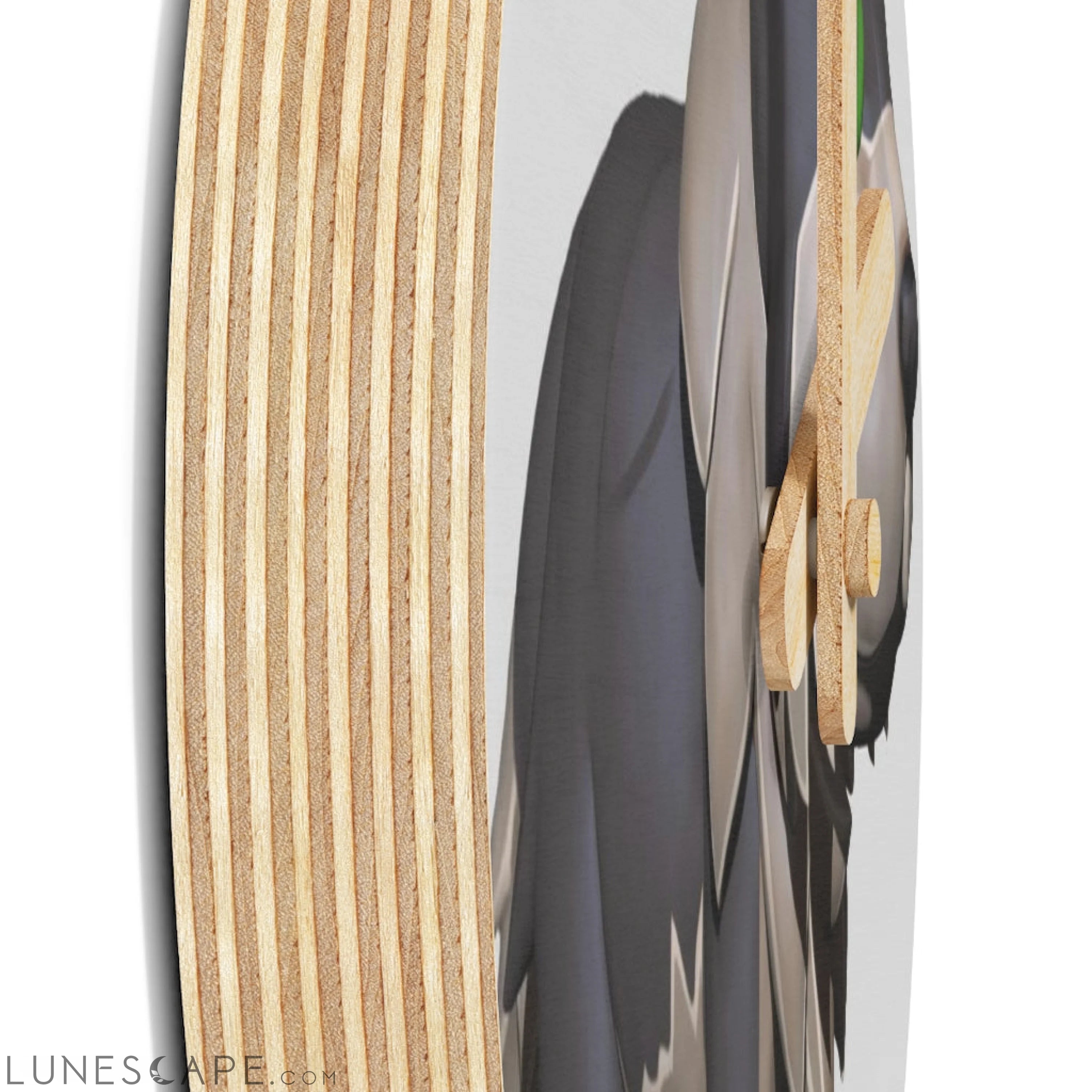 Grey Dog Wooden Wall Clock LUNESCAPE