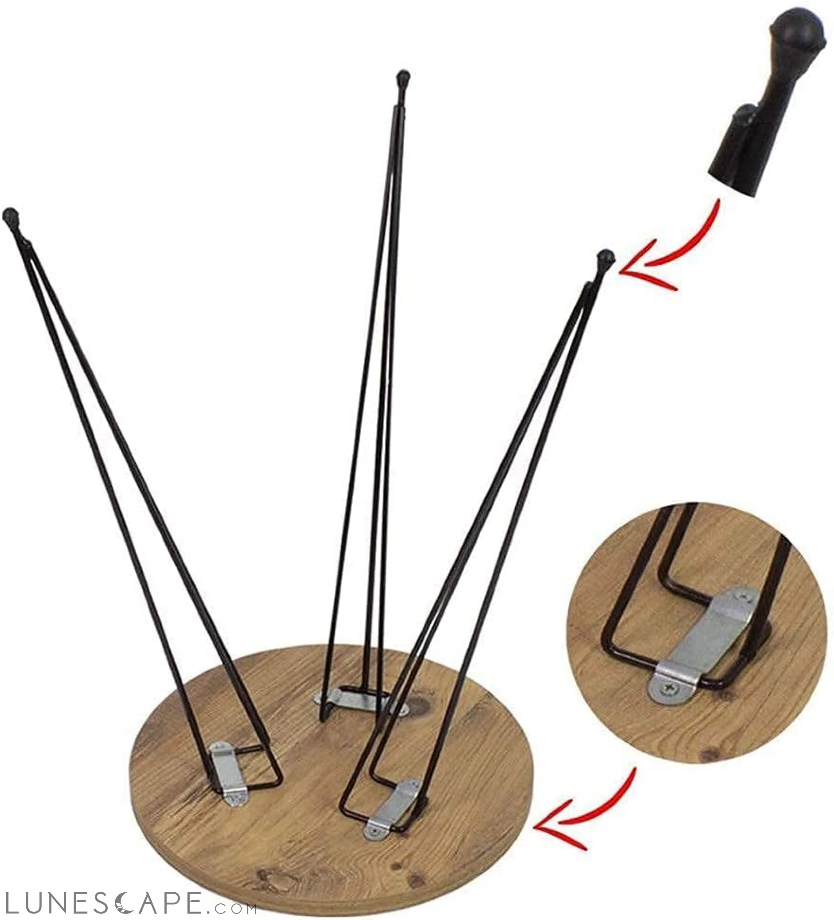 Grey Pine Wood Nesting End Tables Set of 3 LUNESCAPE