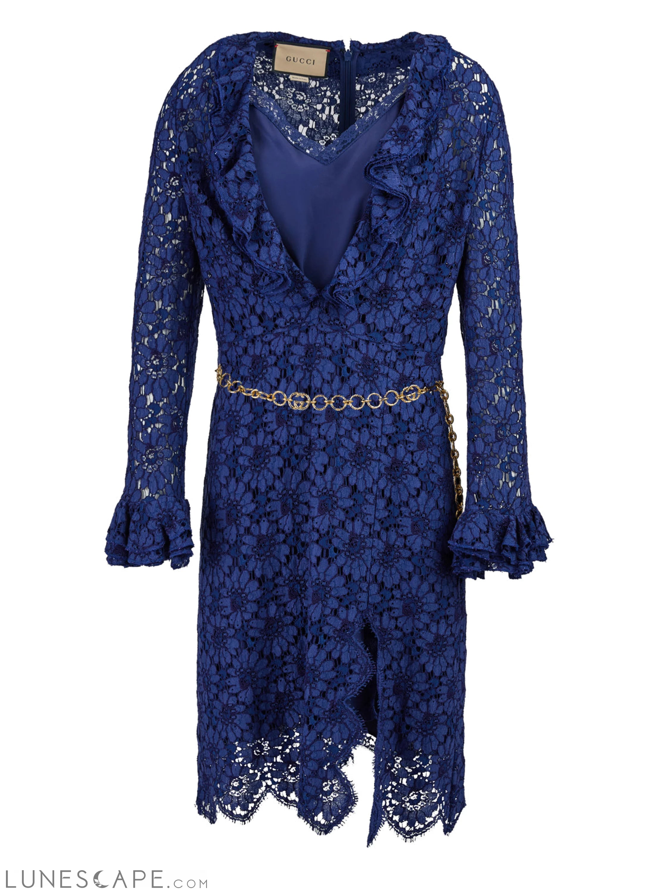 Gucci Blu Viscose and Cotton Mid Long Dress IT42|M