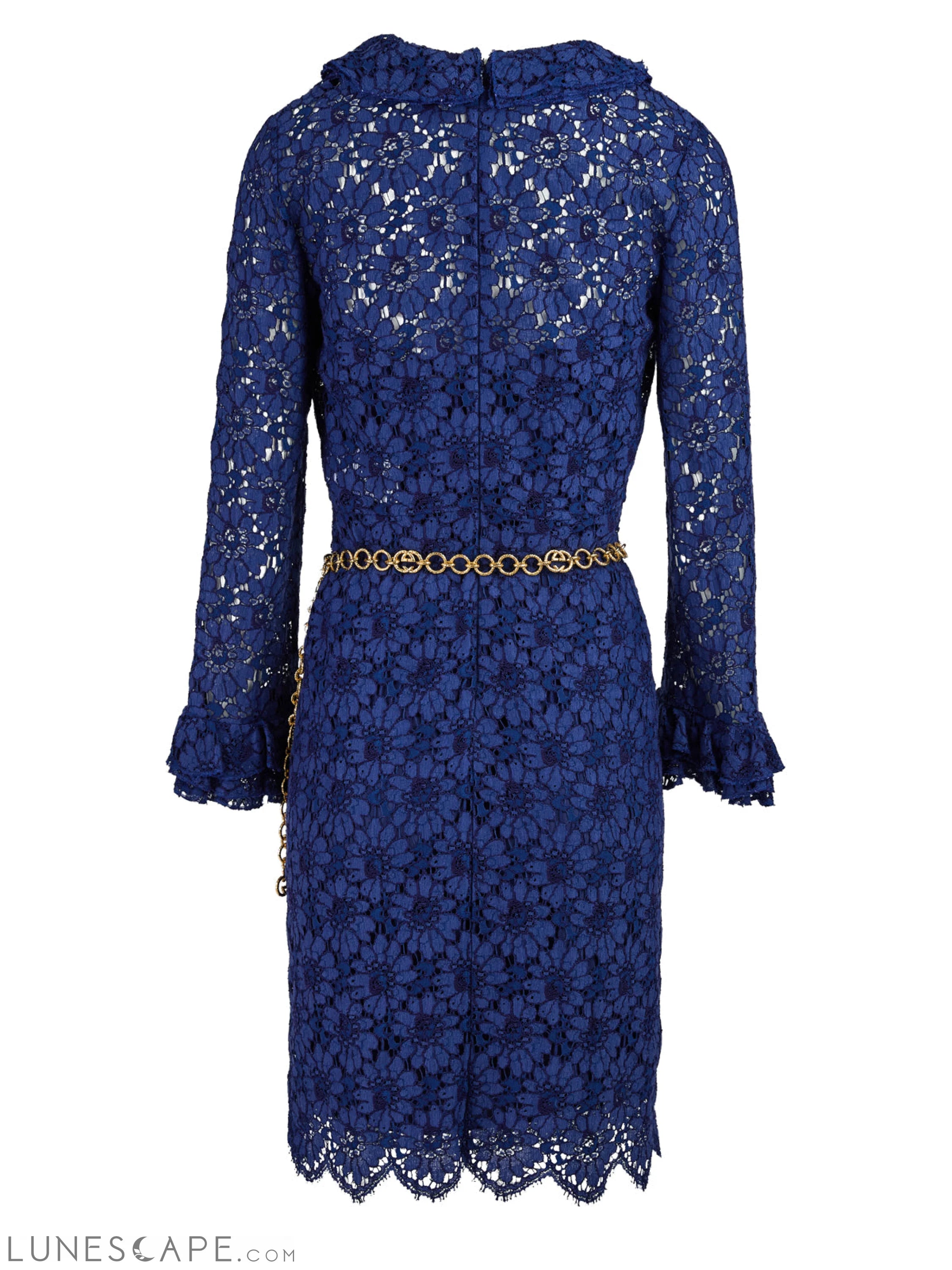 Gucci Blu Viscose and Cotton Mid Long Dress IT42|M