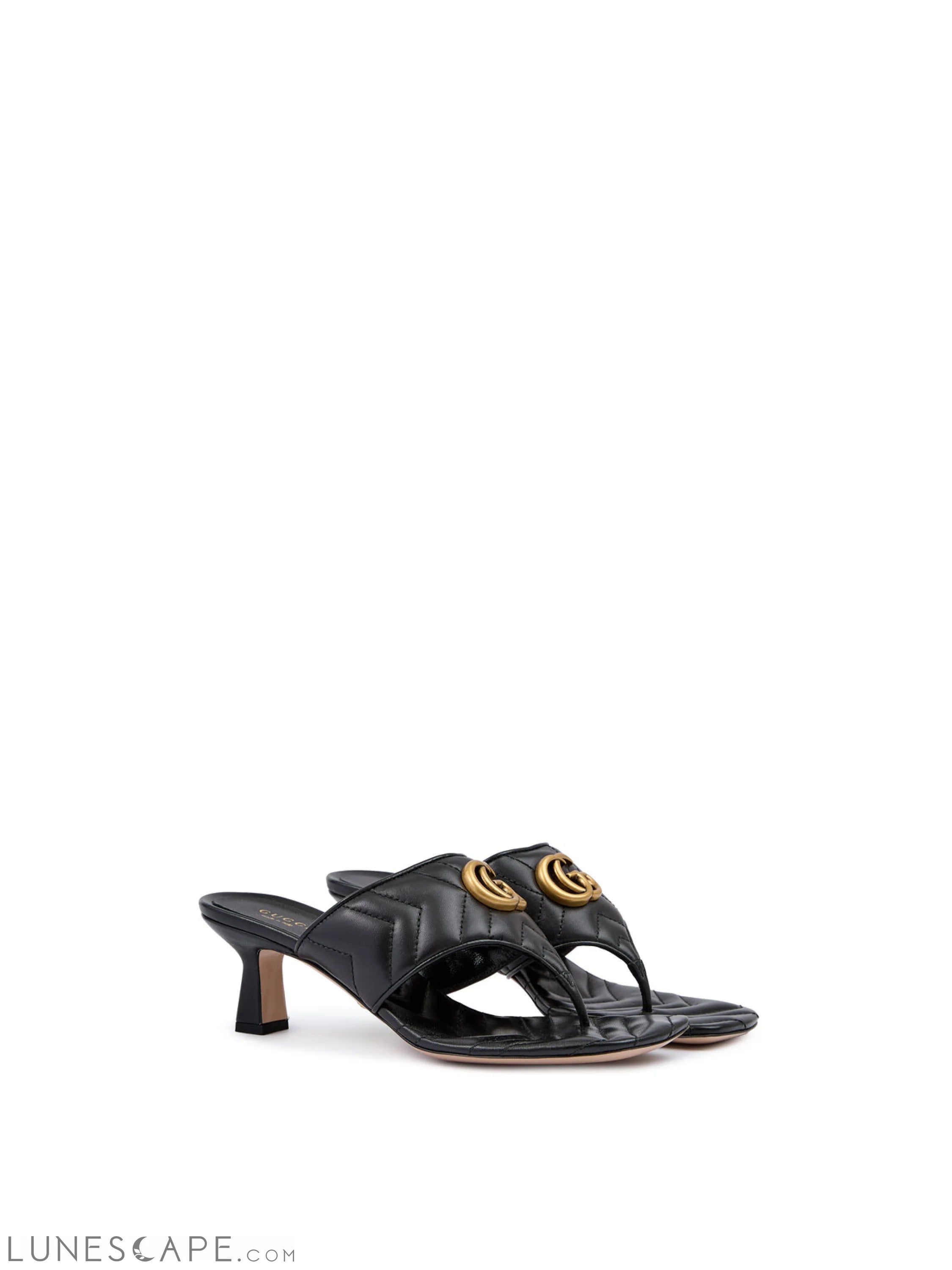 Gucci Mystic Black Nappa Charlotte Leather Sandals