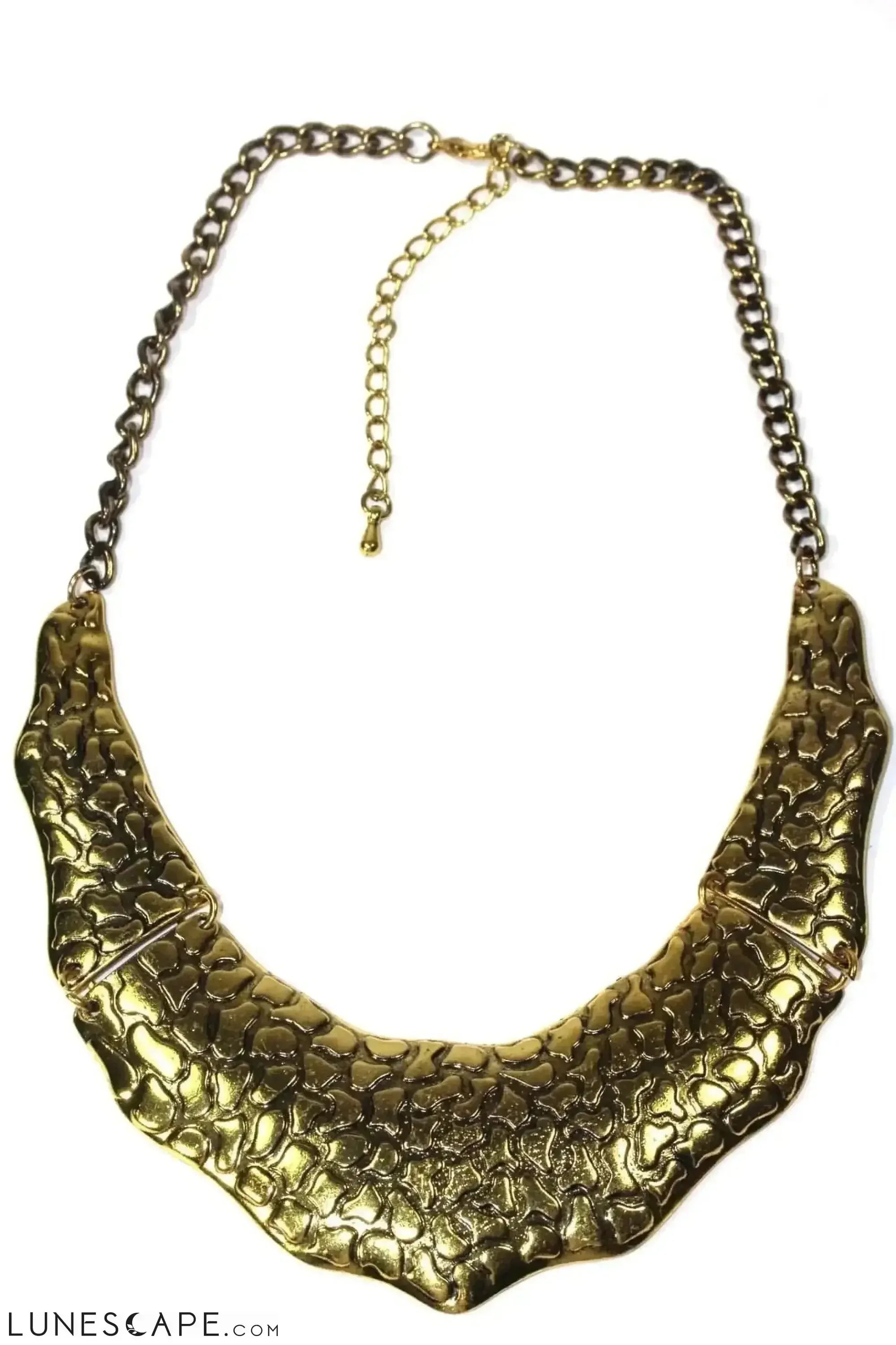 Hammered Antique Gold Collar LUNESCAPE