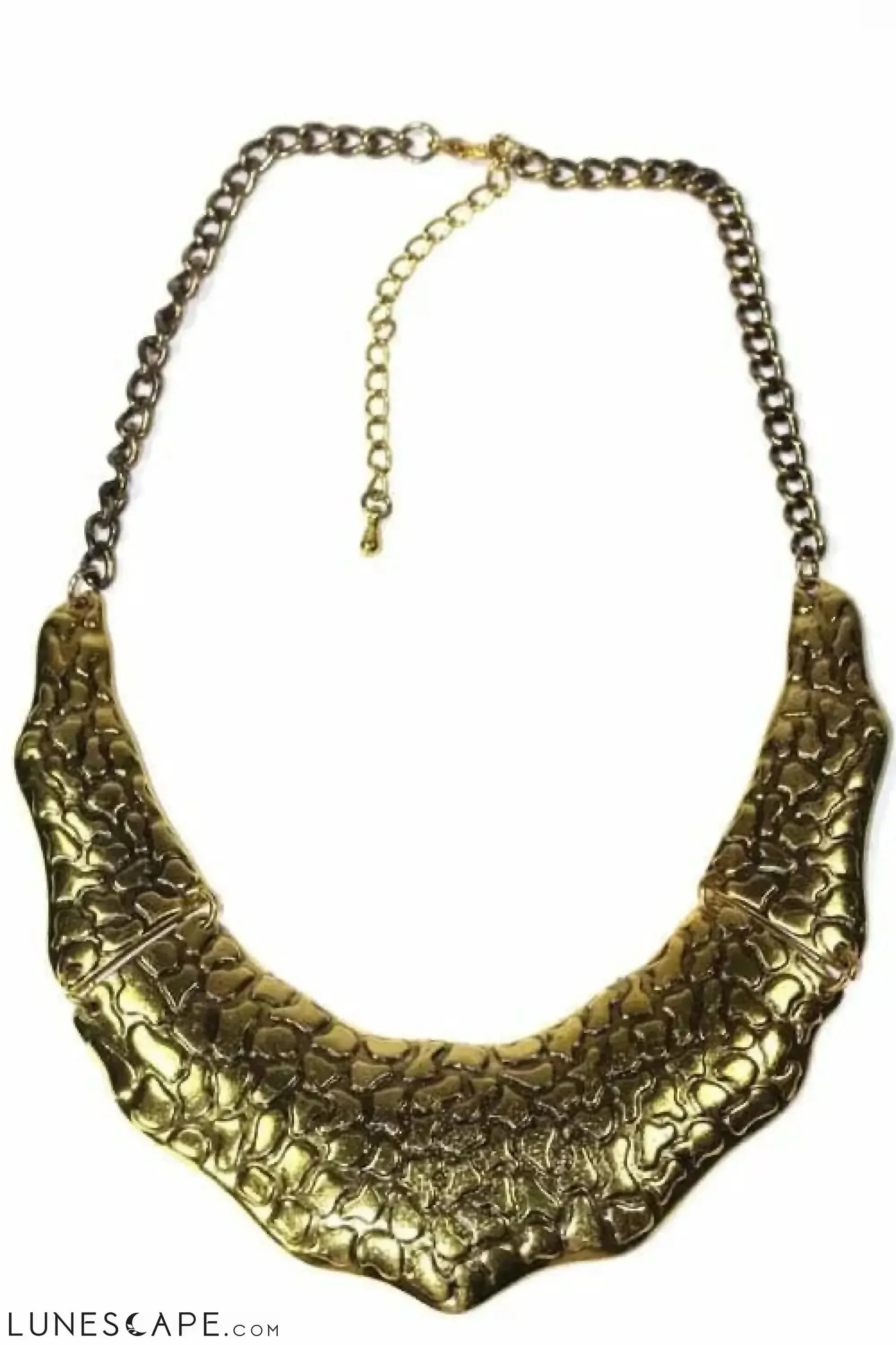 Hammered Antique Gold Collar LUNESCAPE