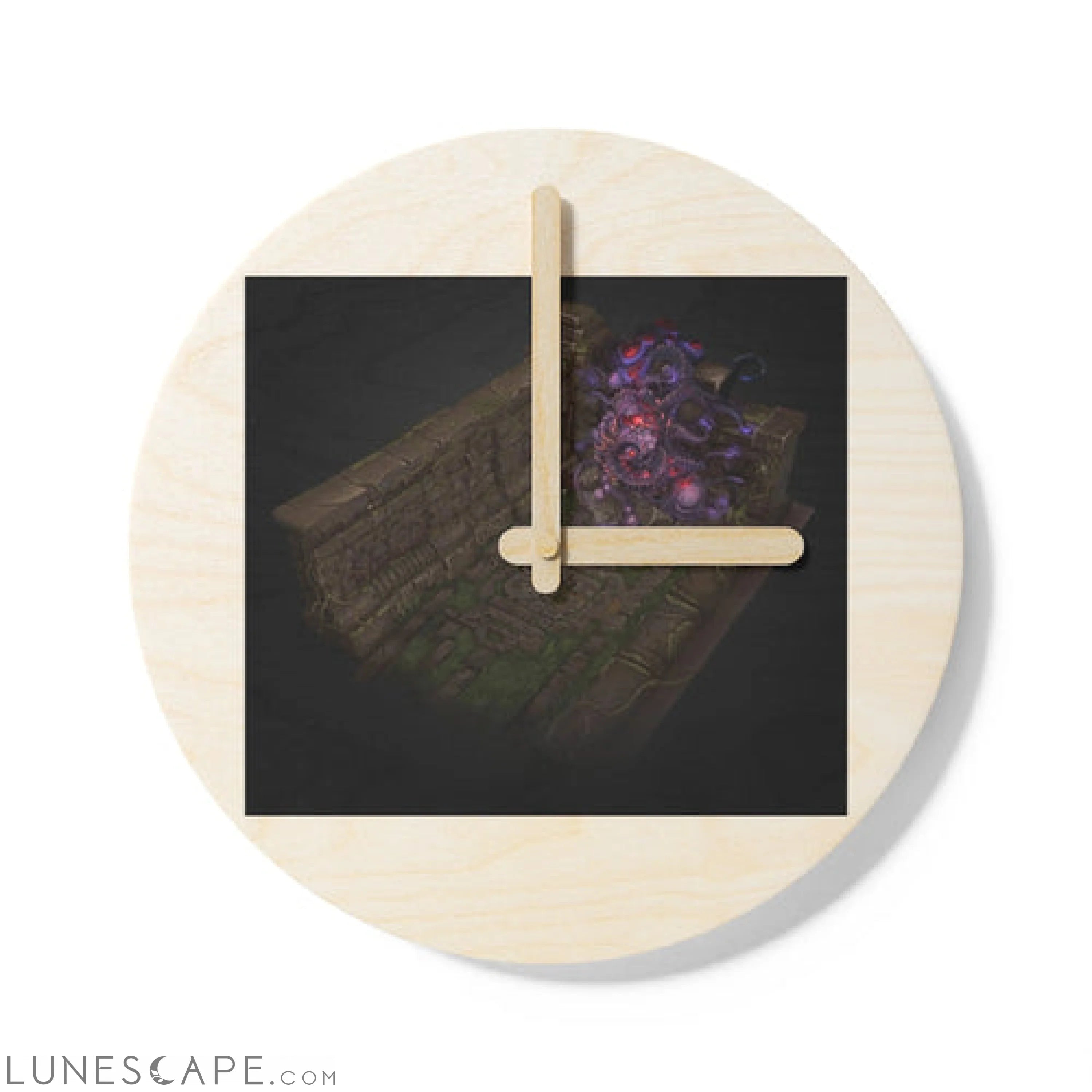 Hand-Painted Environment Wooden Wall Clock LUNESCAPE
