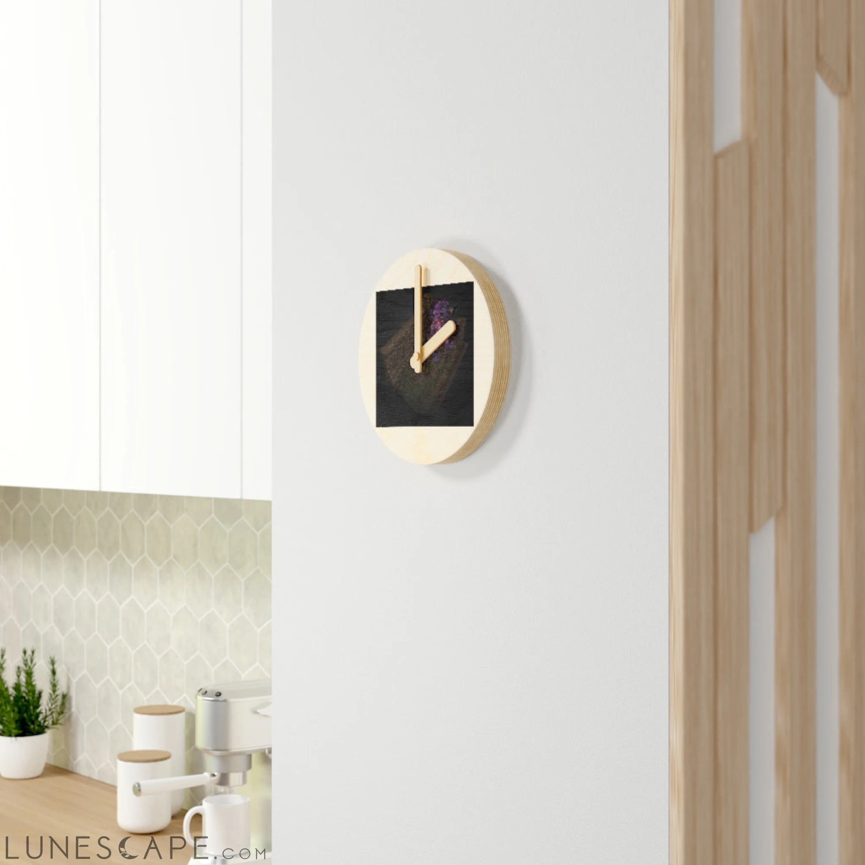 Hand-Painted Environment Wooden Wall Clock LUNESCAPE