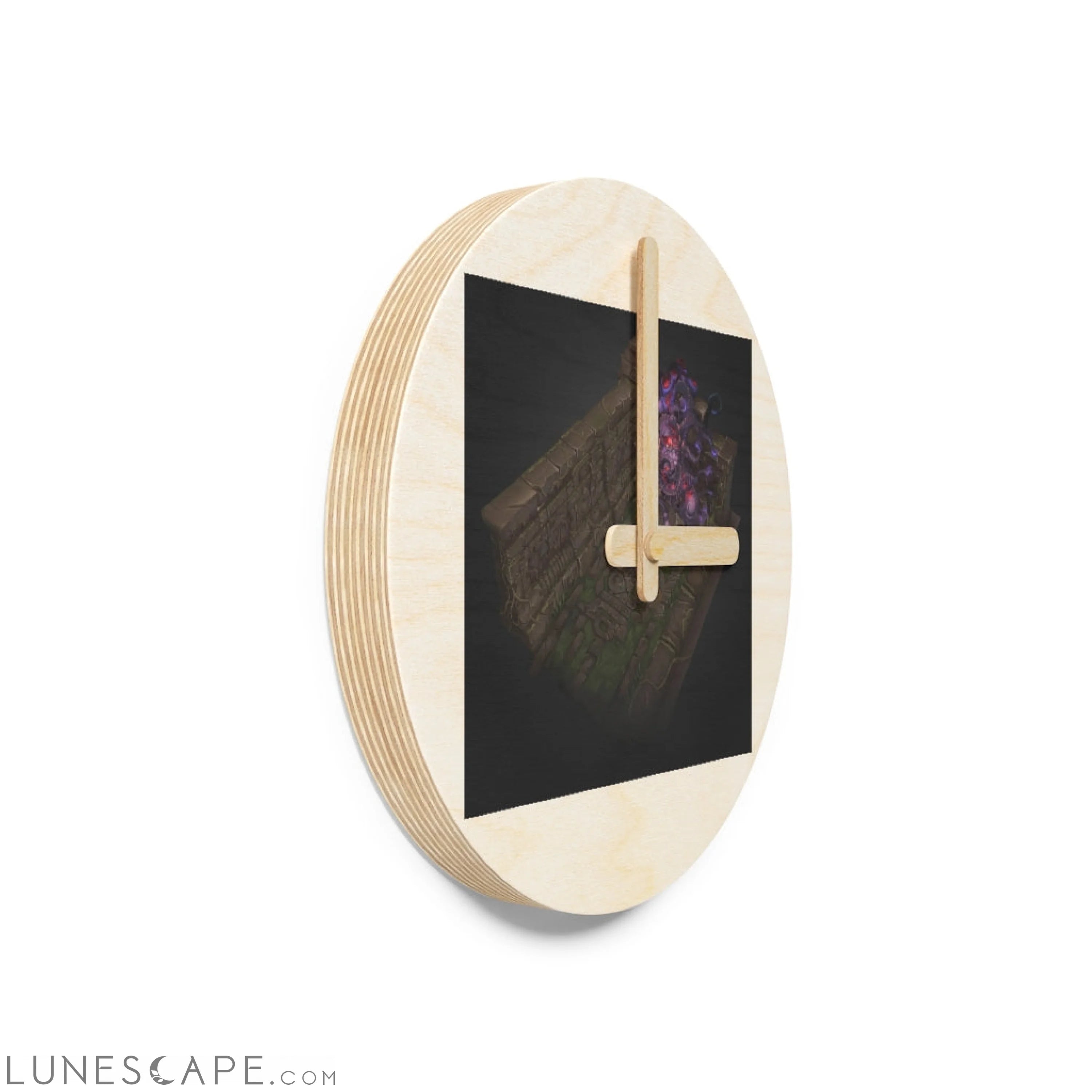 Hand-Painted Environment Wooden Wall Clock LUNESCAPE