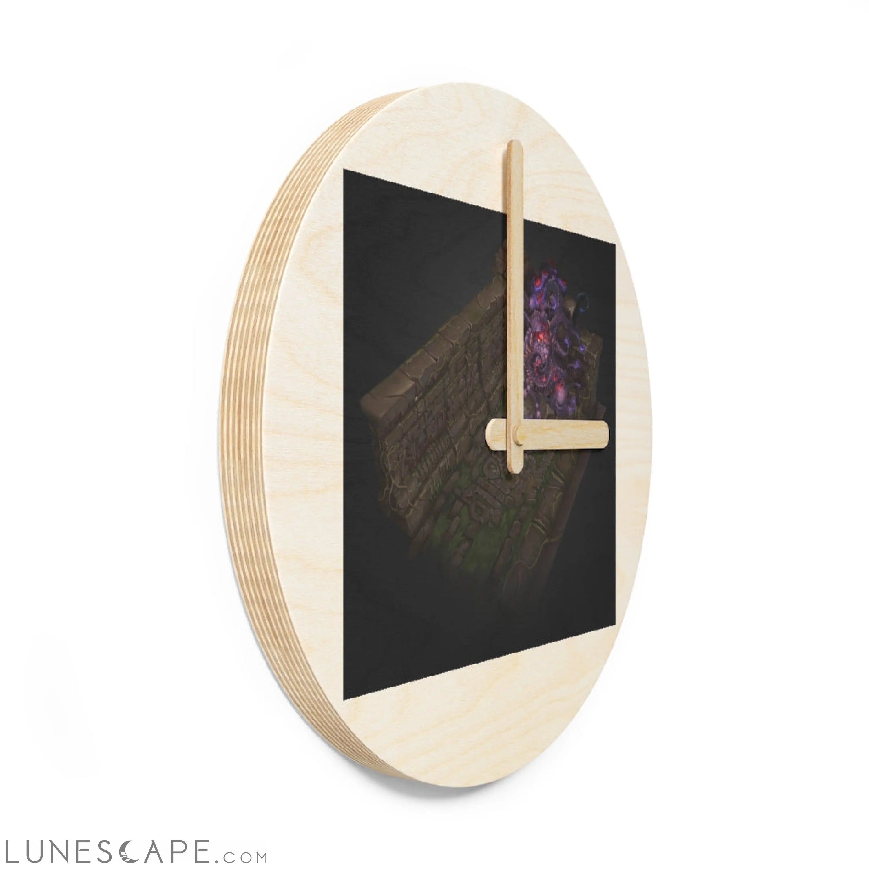 Hand-Painted Environment Wooden Wall Clock LUNESCAPE