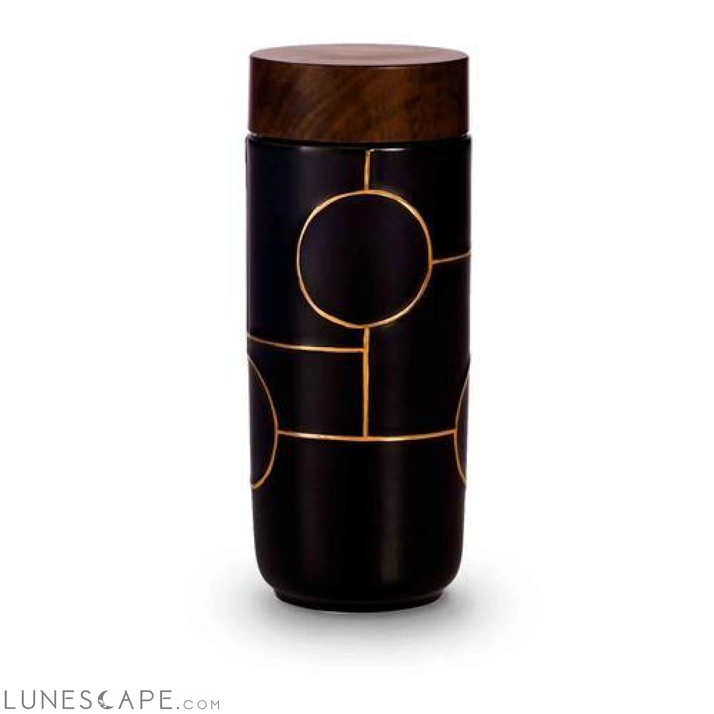 Hand-Painted Tourmaline Negative Ion Travel Tumbler - Black / Blue LUNESCAPE