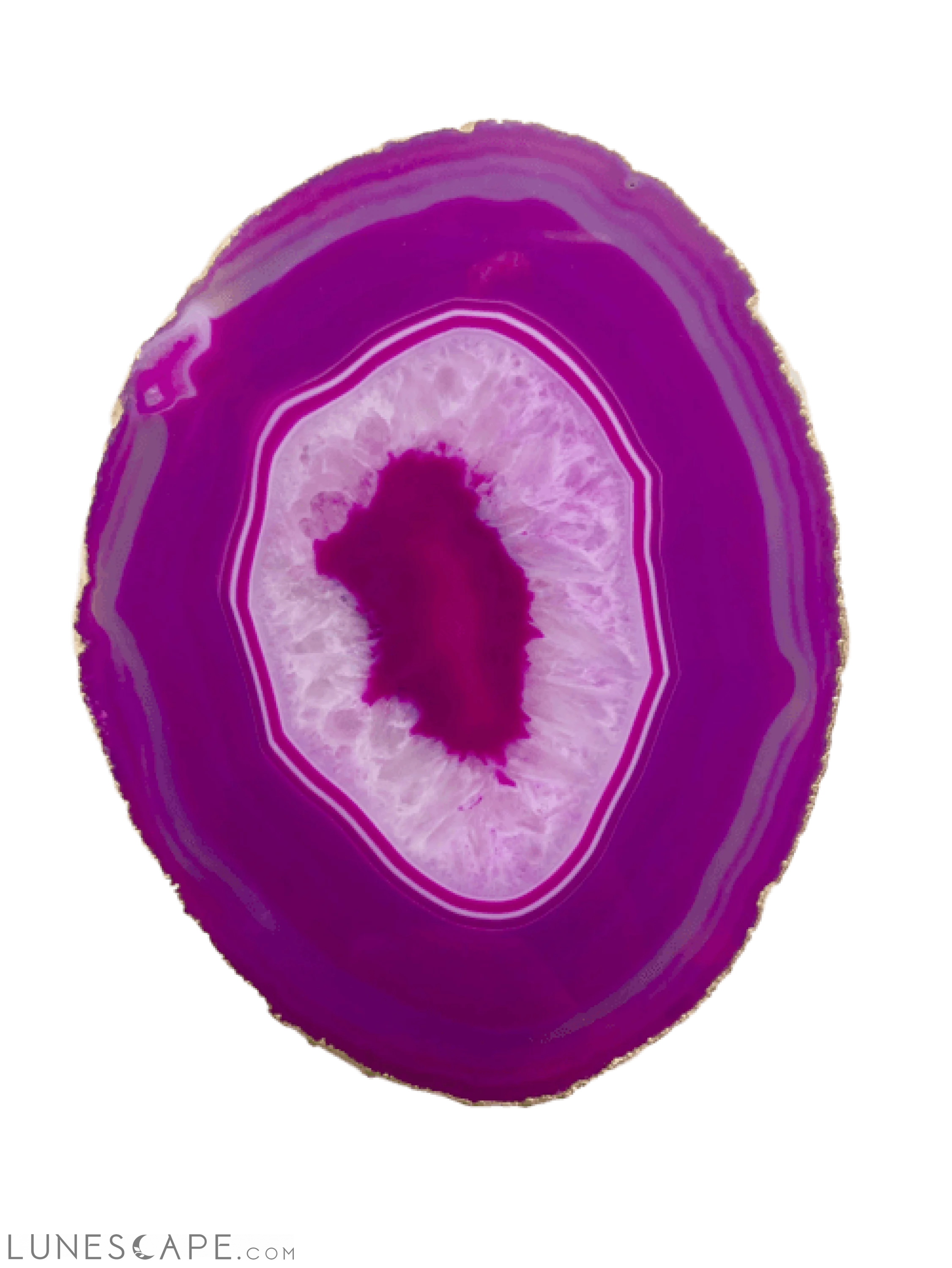 Handcrafted Agate Platter with Gold Trim - Thin LUNESCAPE