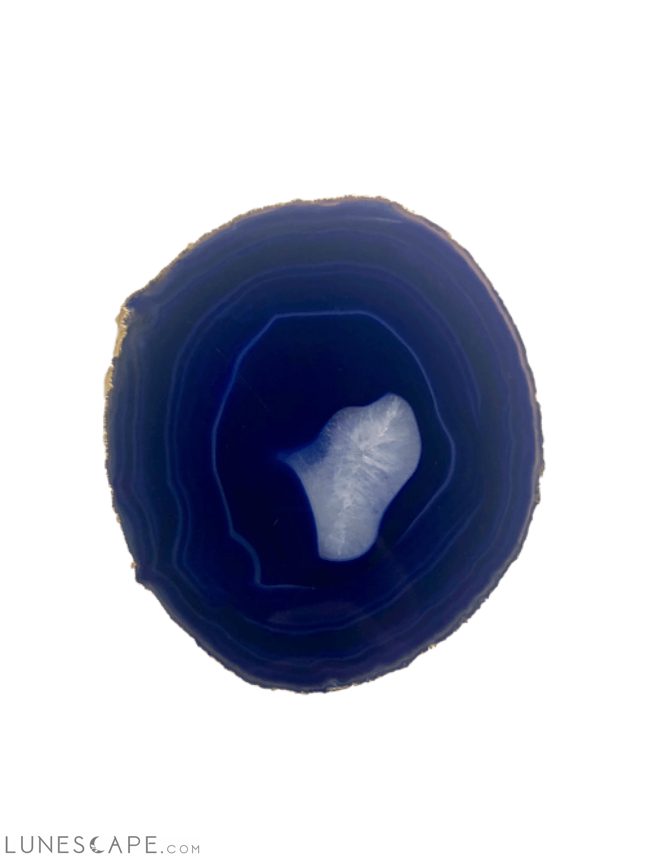Handcrafted Agate Platter with Gold Trim - Thin LUNESCAPE