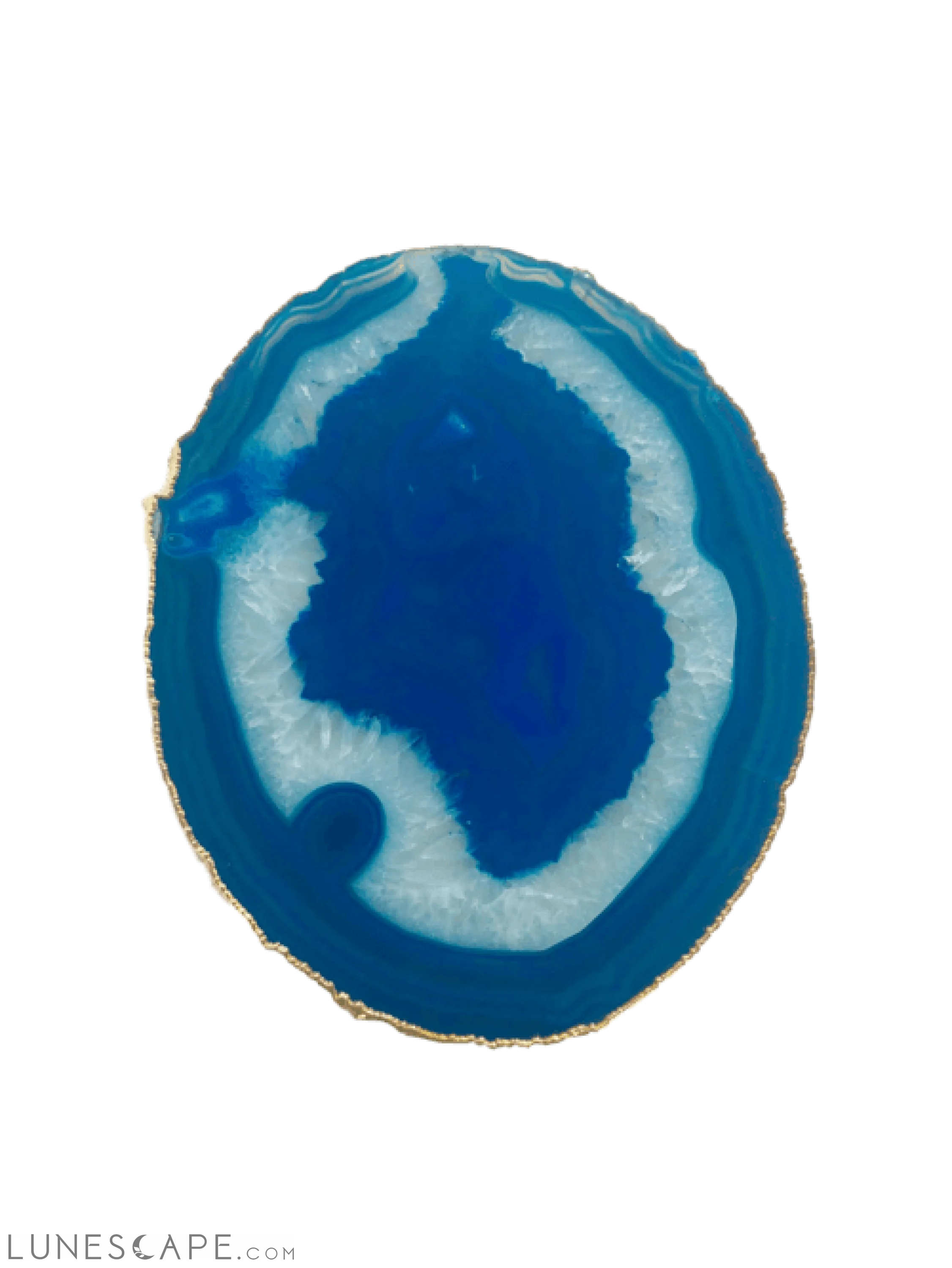 Handcrafted Agate Platter with Gold Trim - Thin LUNESCAPE