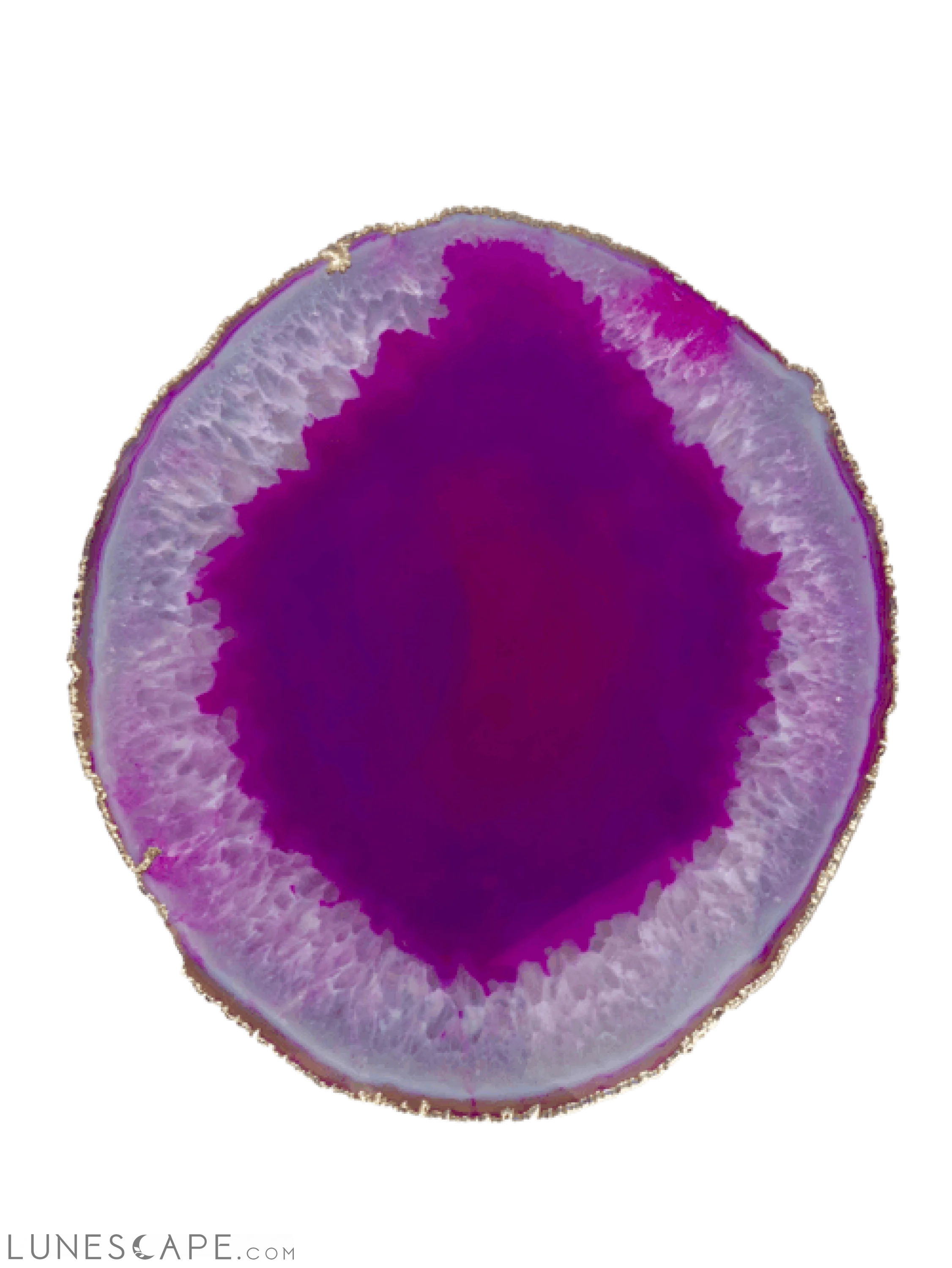 Handcrafted Agate Platter with Silver Trim - Thick LUNESCAPE