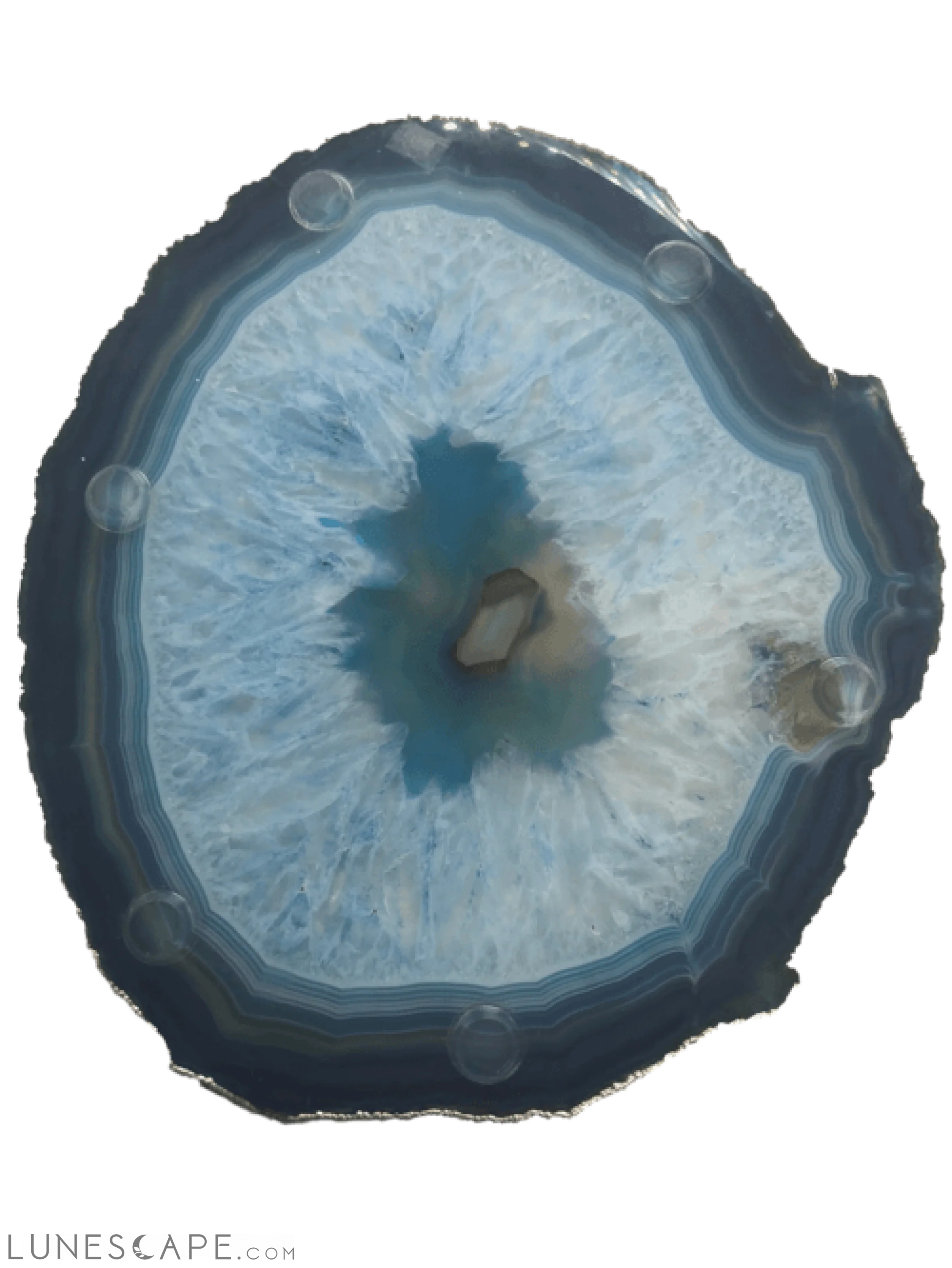 Handcrafted Agate Platter with Silver Trim - Thin LUNESCAPE