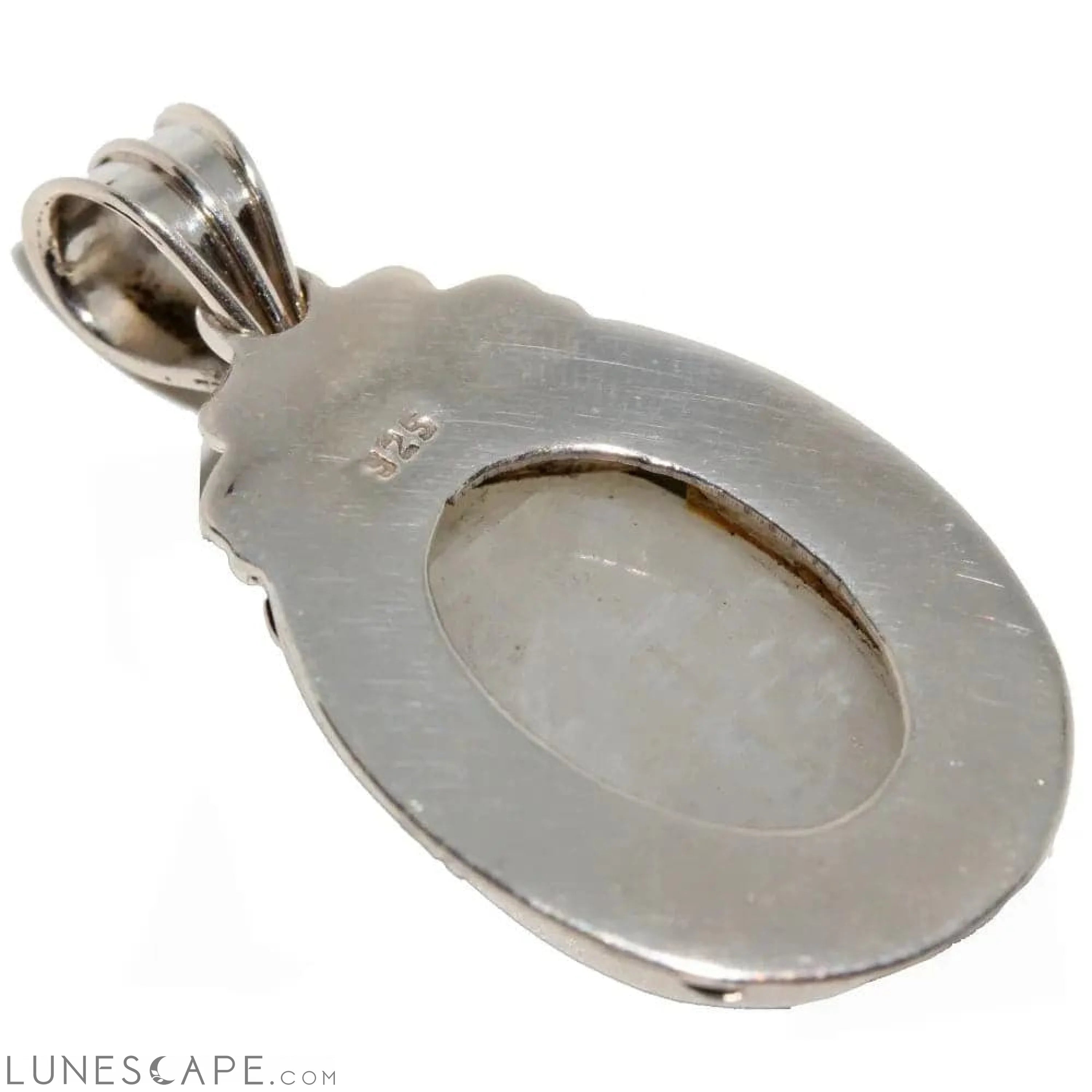 Handcrafted Moonstone Scrollwork Pendant in Sterling SIlver LUNESCAPE
