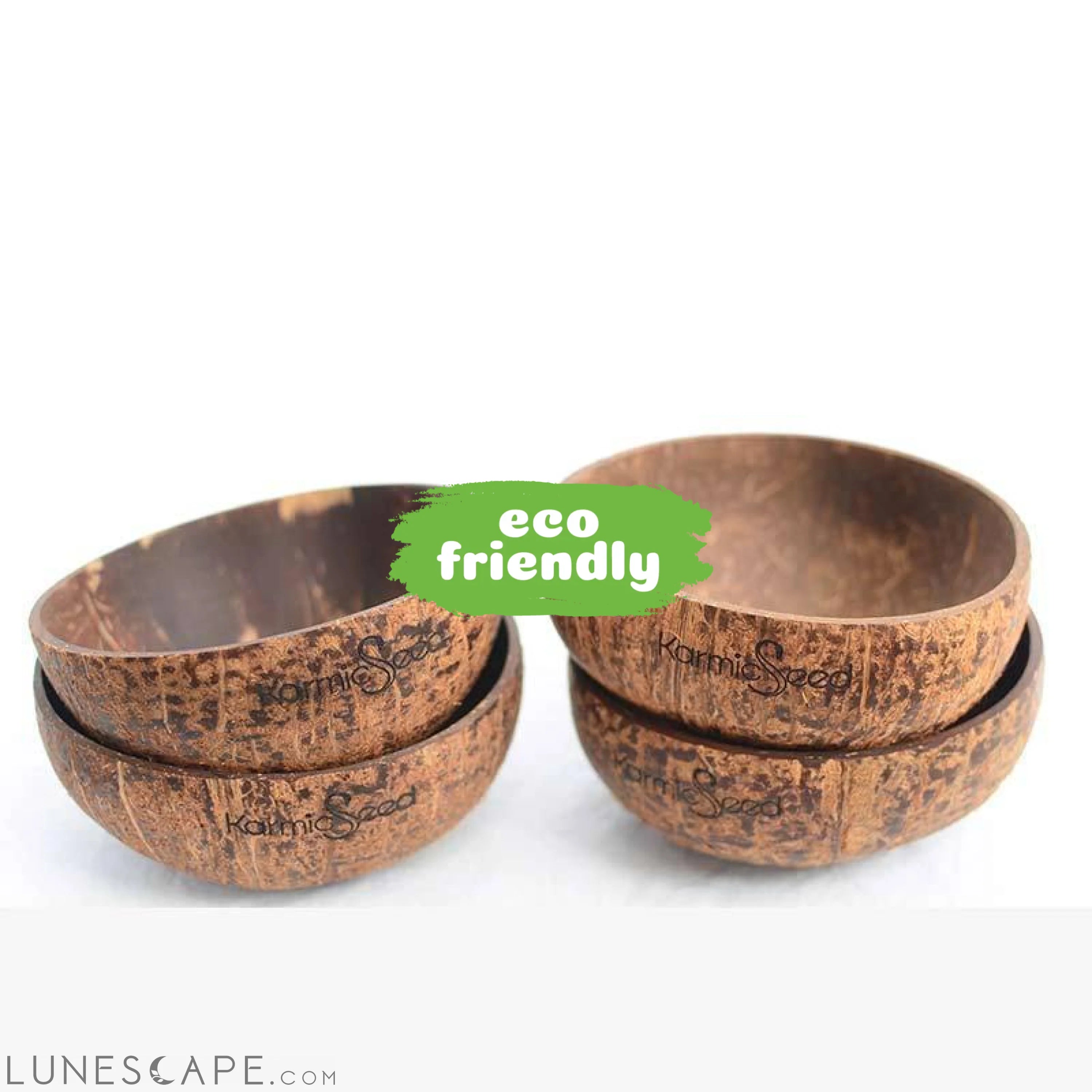 Handmade Coconut Bowls - Set of 4 LUNESCAPE