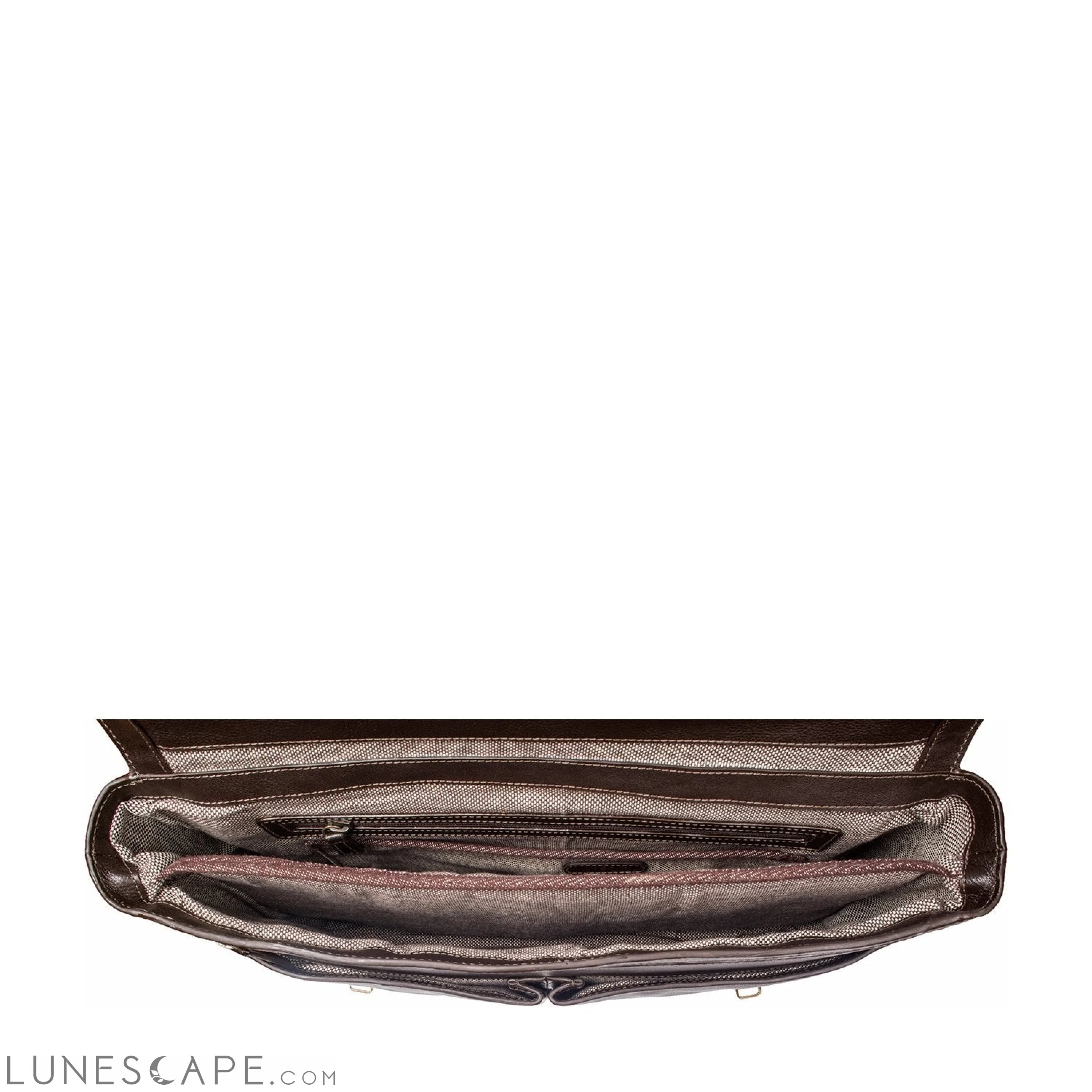 Hawkins Leather 15" Laptop Compatible Briefcase Work Bag LUNESCAPE