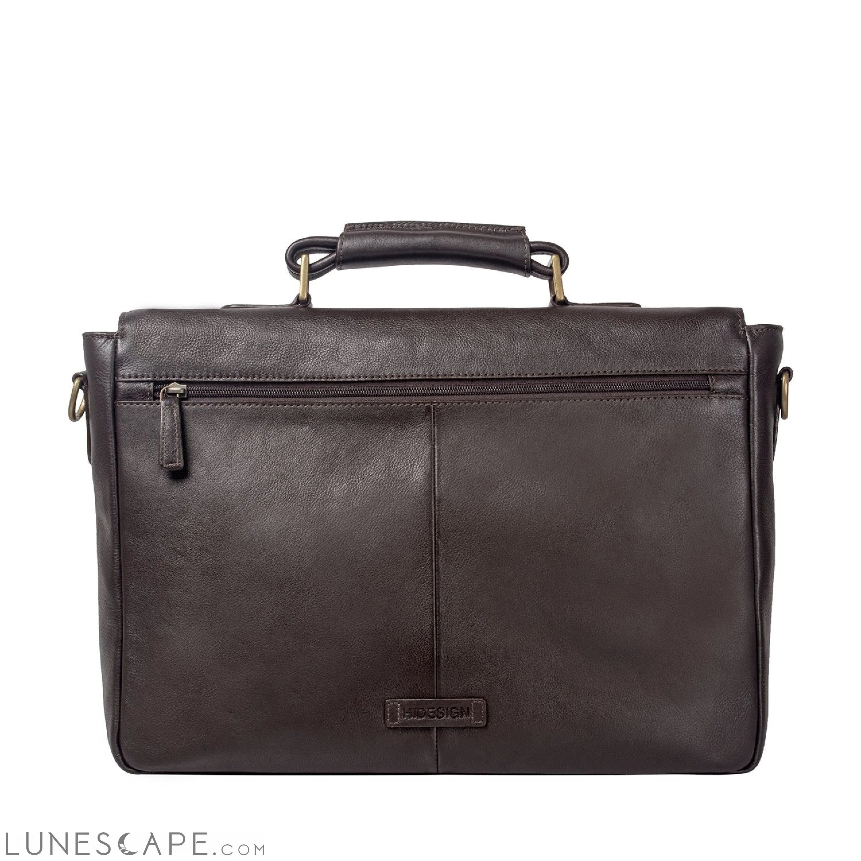 Hawkins Leather 15" Laptop Compatible Briefcase Work Bag LUNESCAPE