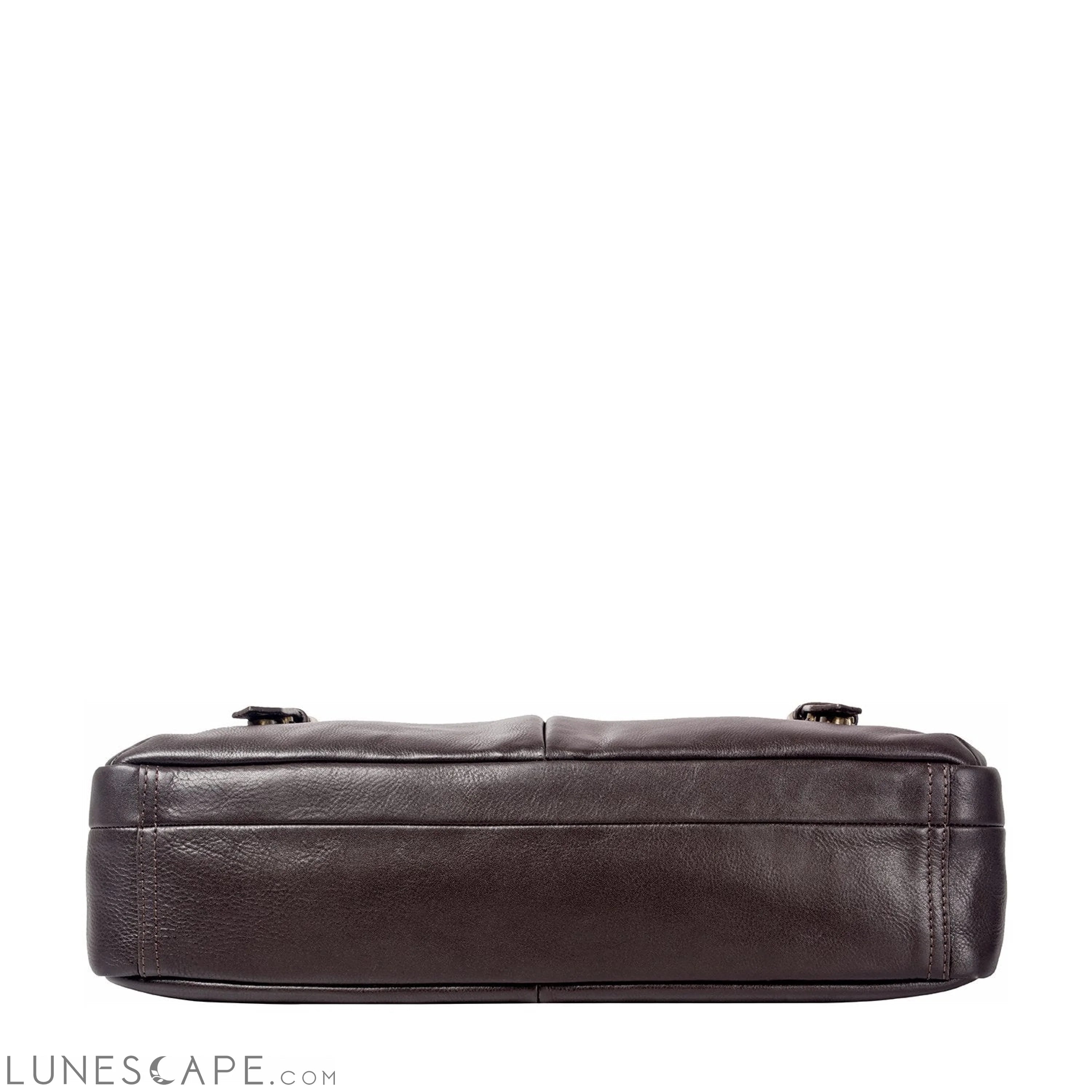 Hawkins Leather 15" Laptop Compatible Briefcase Work Bag LUNESCAPE
