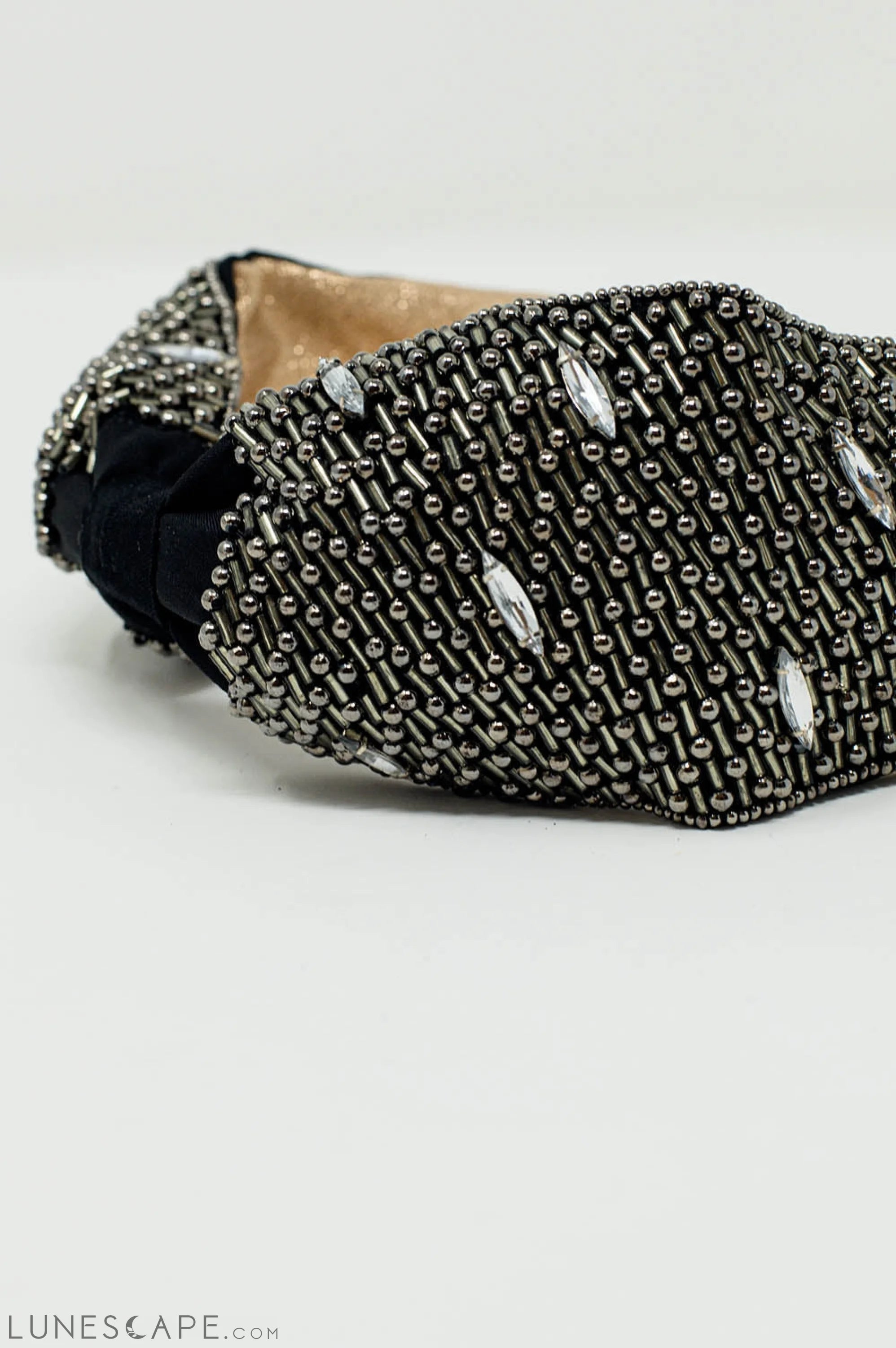 Headband With Metal Bead Decorations and Crystal Ornaments LUNESCAPE
