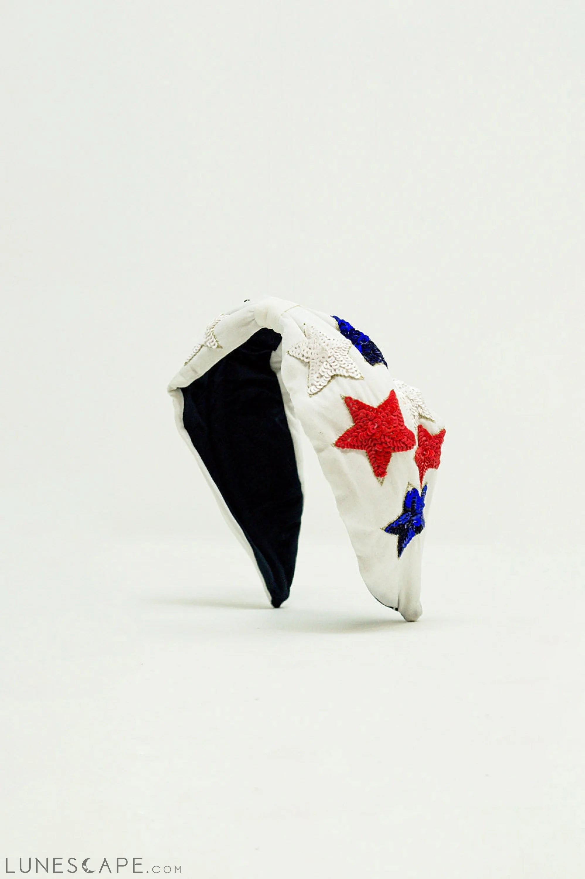 Headband With Sequin Stars in White LUNESCAPE