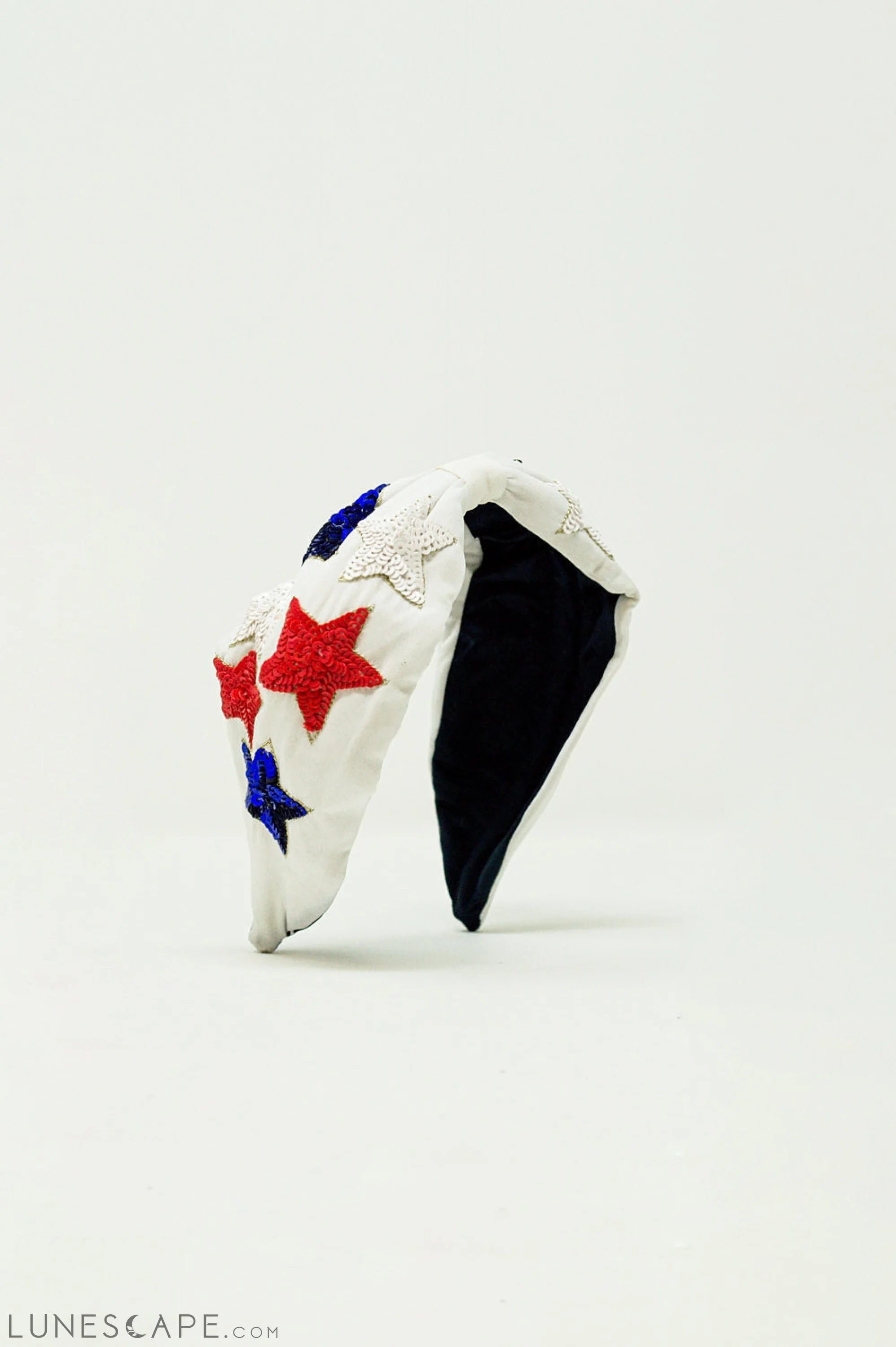 Headband With Sequin Stars in White LUNESCAPE