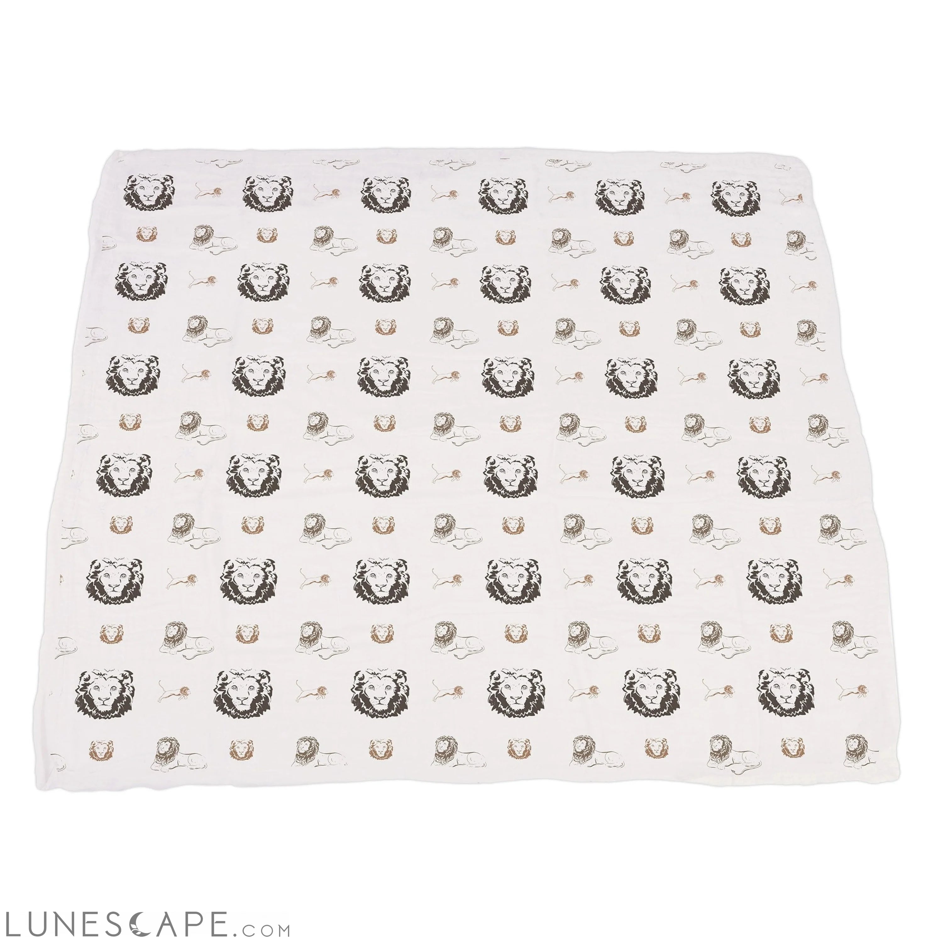 Hear Me Roar Lion and Rhinos and Elephants Bamboo Newcastle Blanket LUNESCAPE