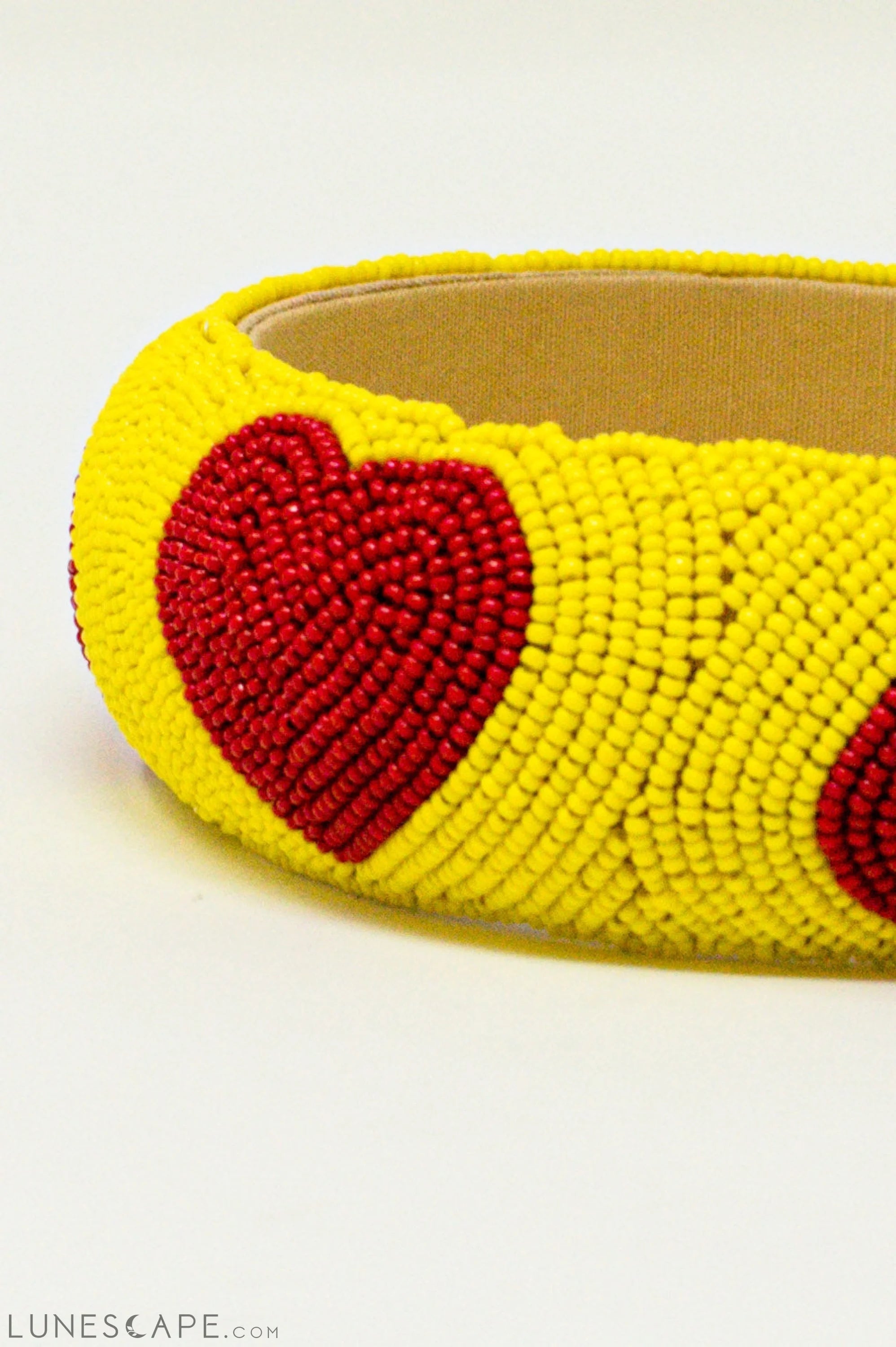 Heart Detail Beads Headband in Yellow LUNESCAPE