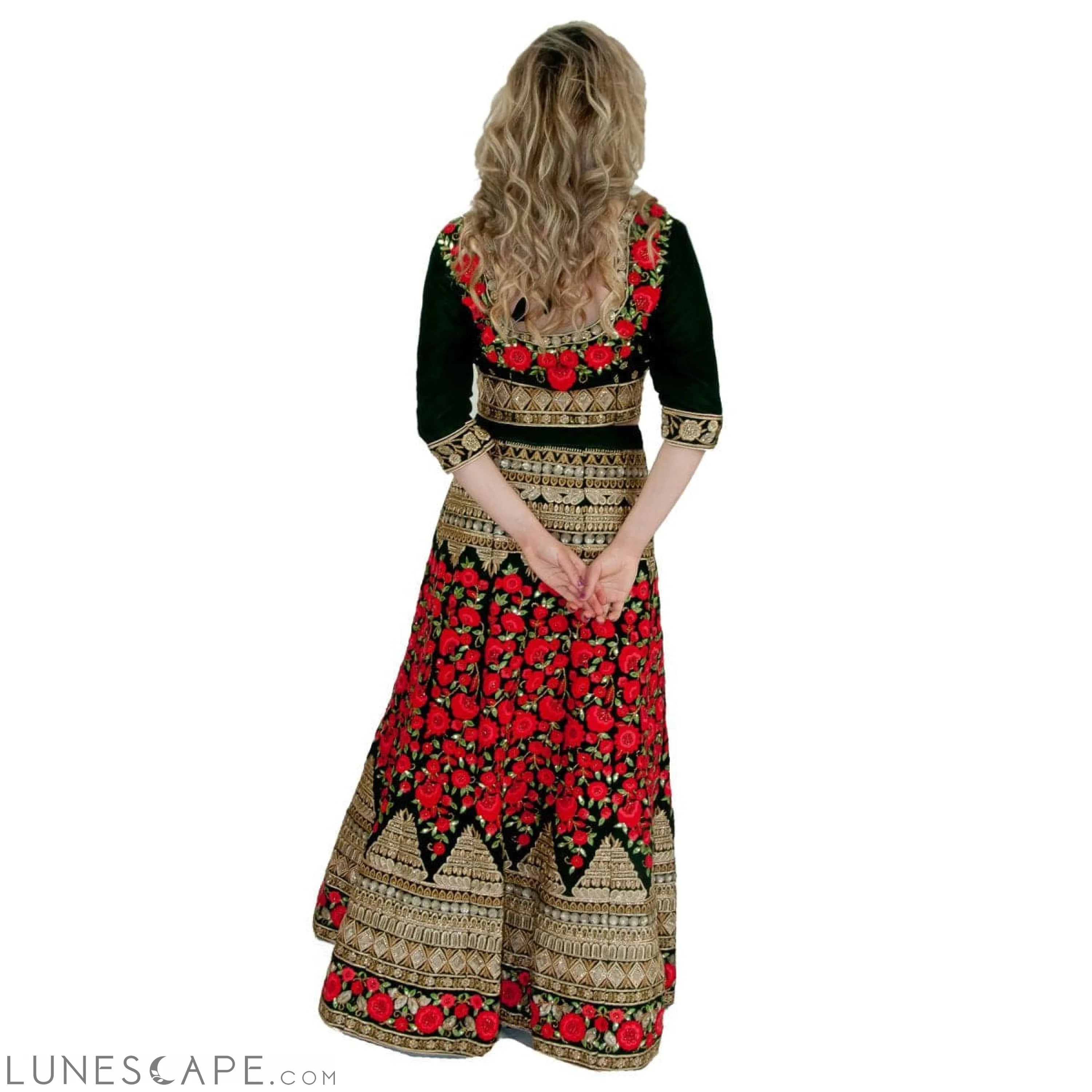 Heavy Embroidered Velvet Lehenga LUNESCAPE