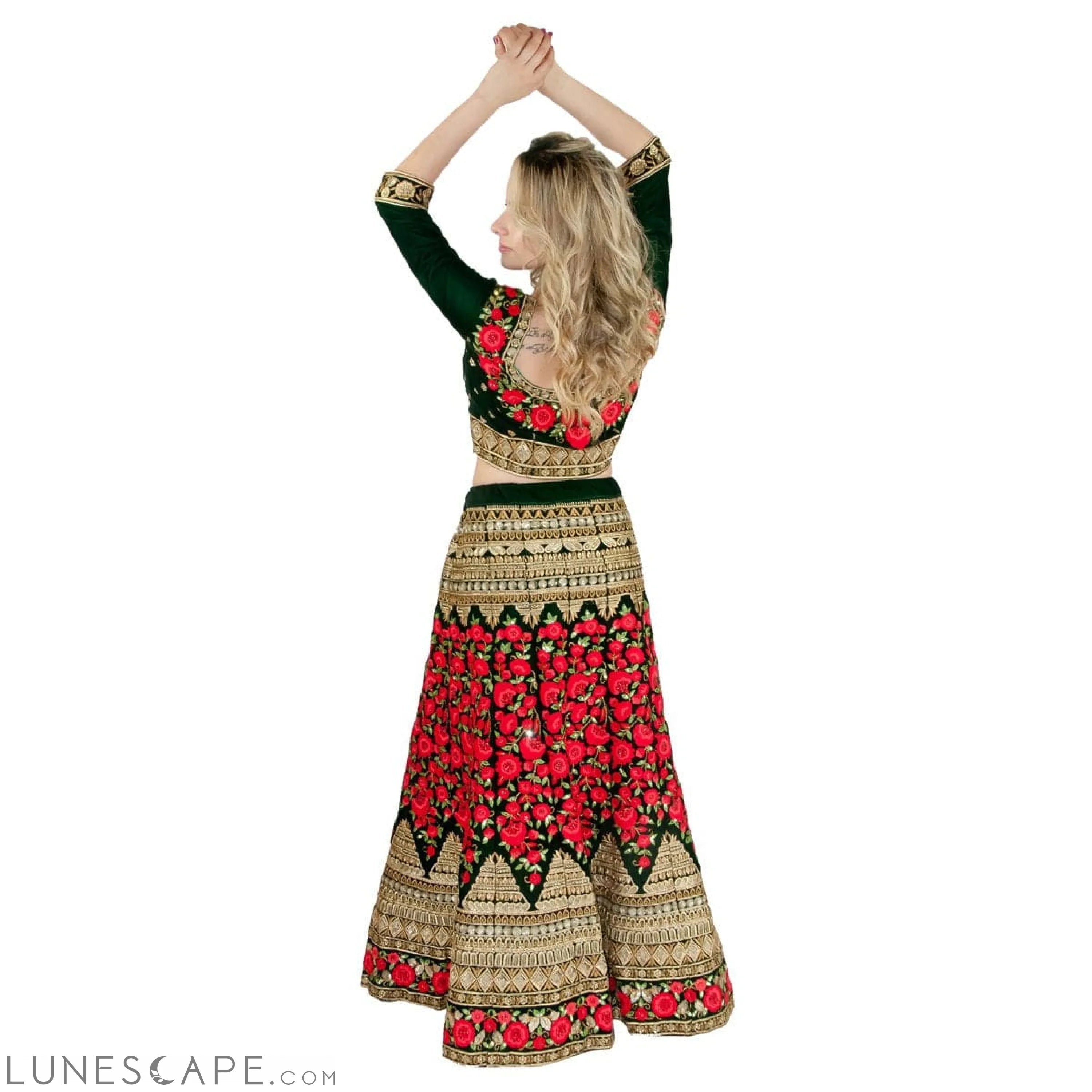 Heavy Embroidered Velvet Lehenga LUNESCAPE