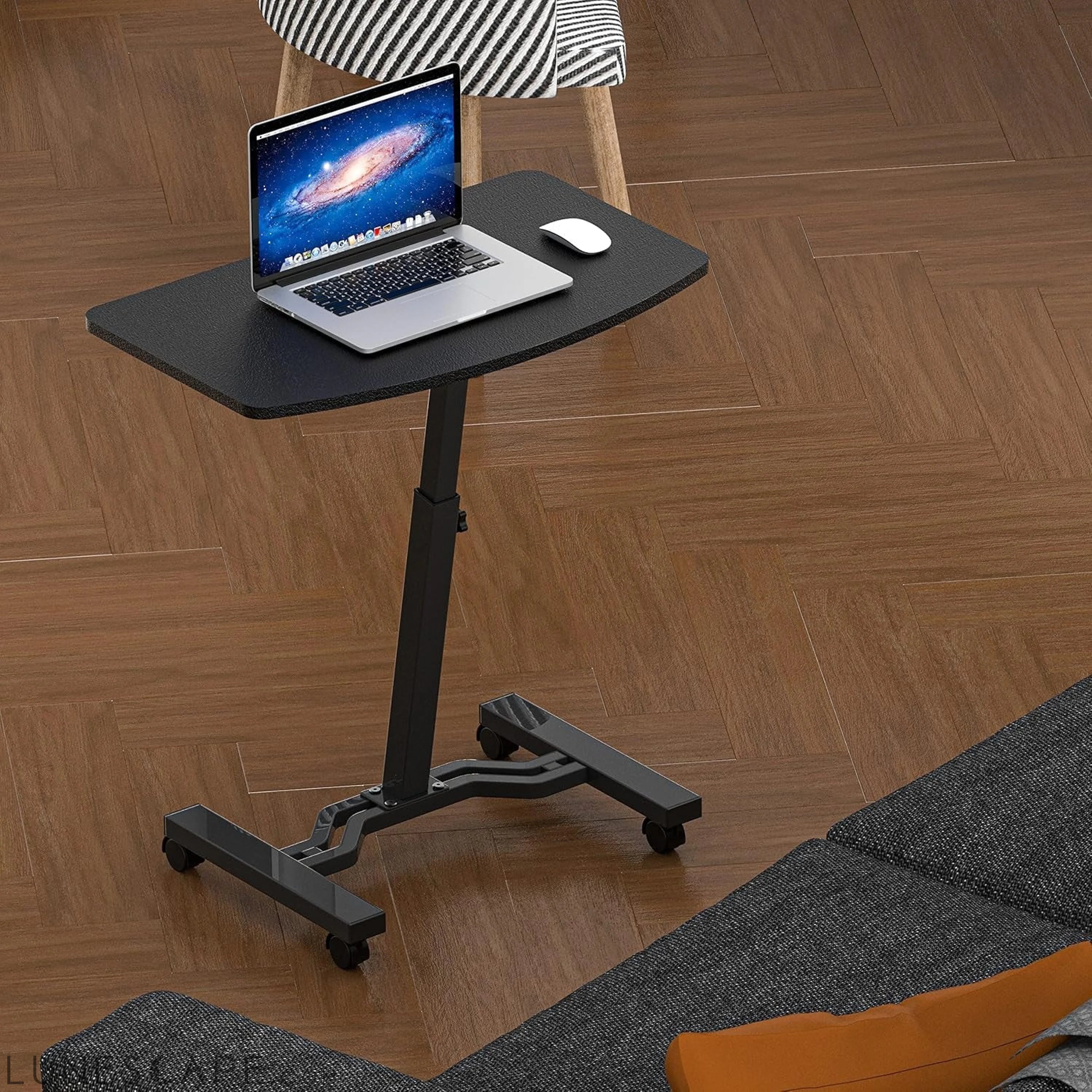 Height Adjustable Mobile Laptop Stand Desk Rolling Cart, Height LUNESCAPE