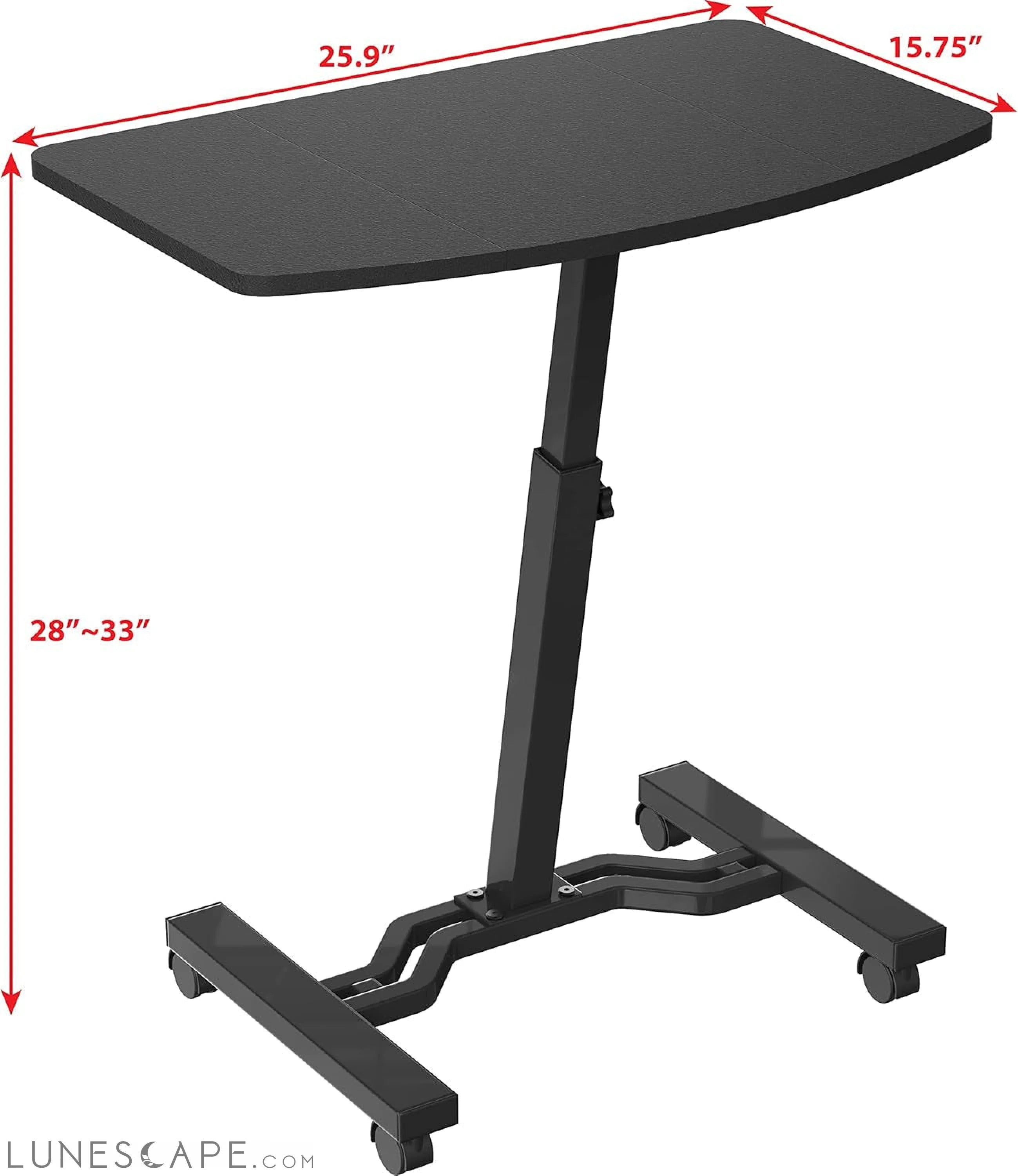 Height Adjustable Mobile Laptop Stand Desk Rolling Cart, Height LUNESCAPE