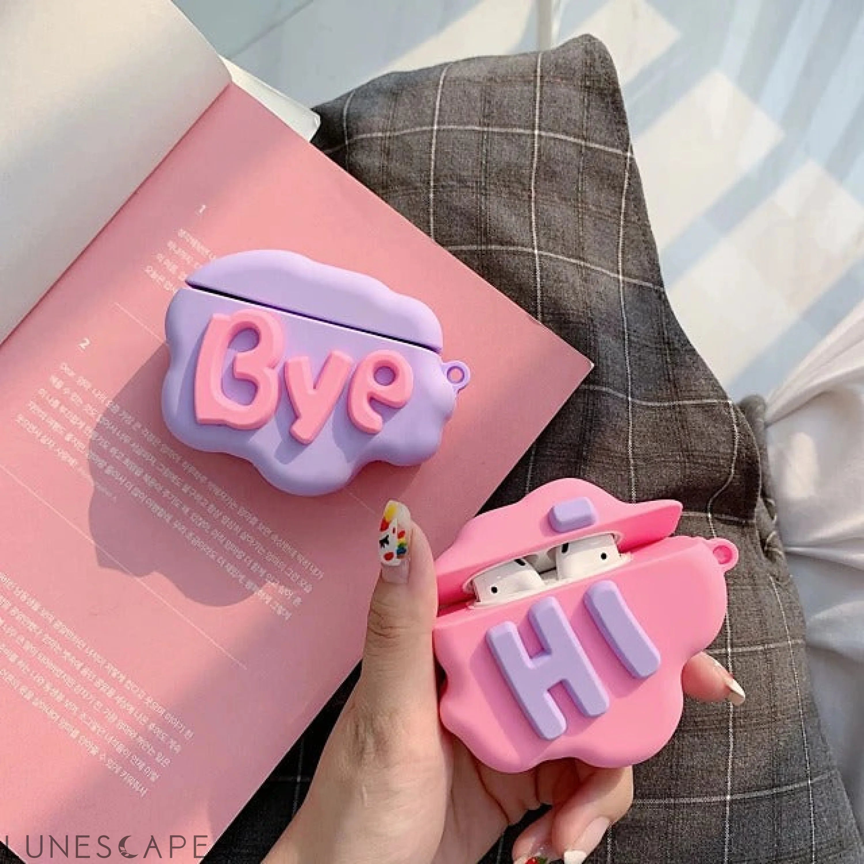 Hi Cute Cloud Case Bye Cloud Headphone Case LUNESCAPE