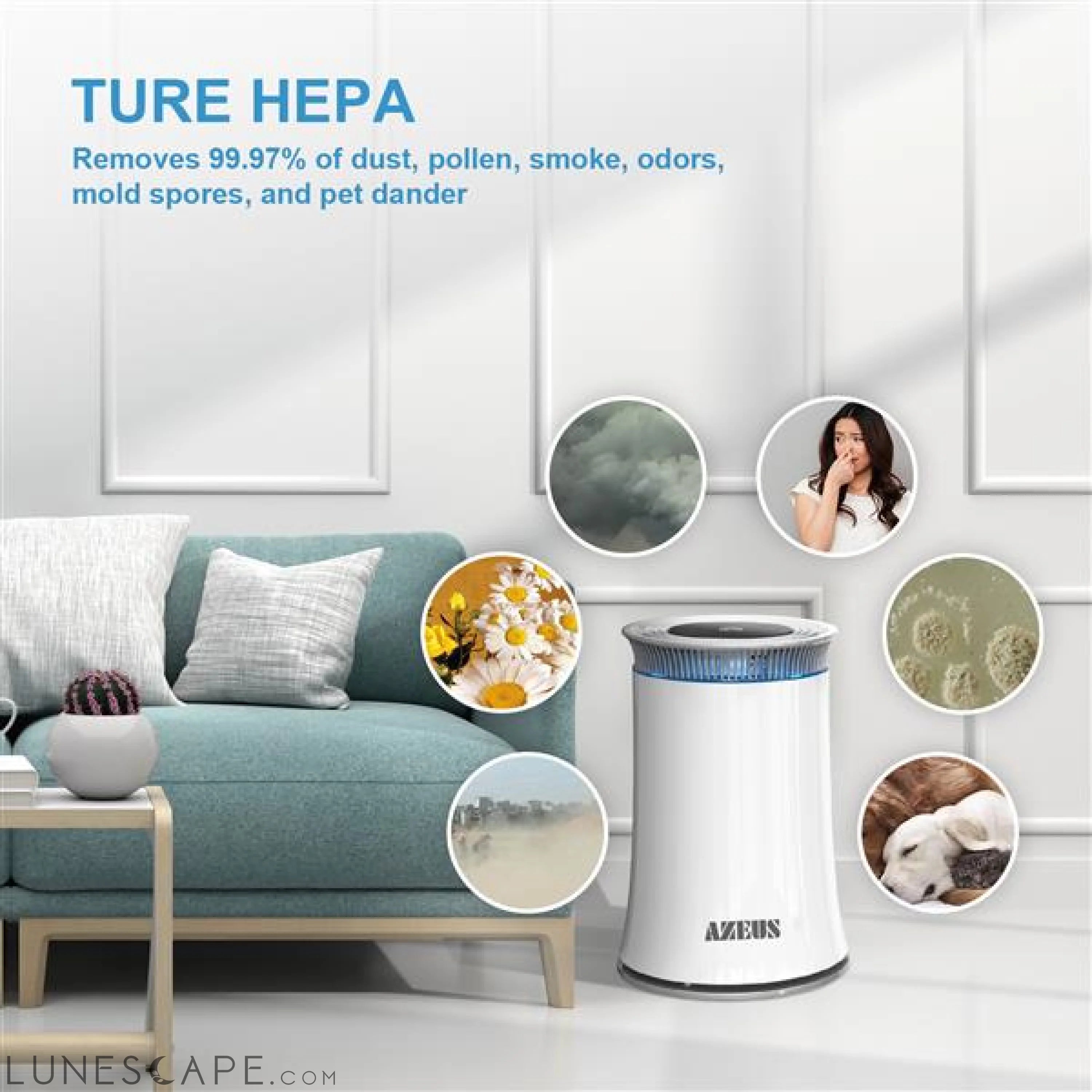 High CADR Air Purifier Ozone-Free LUNESCAPE
