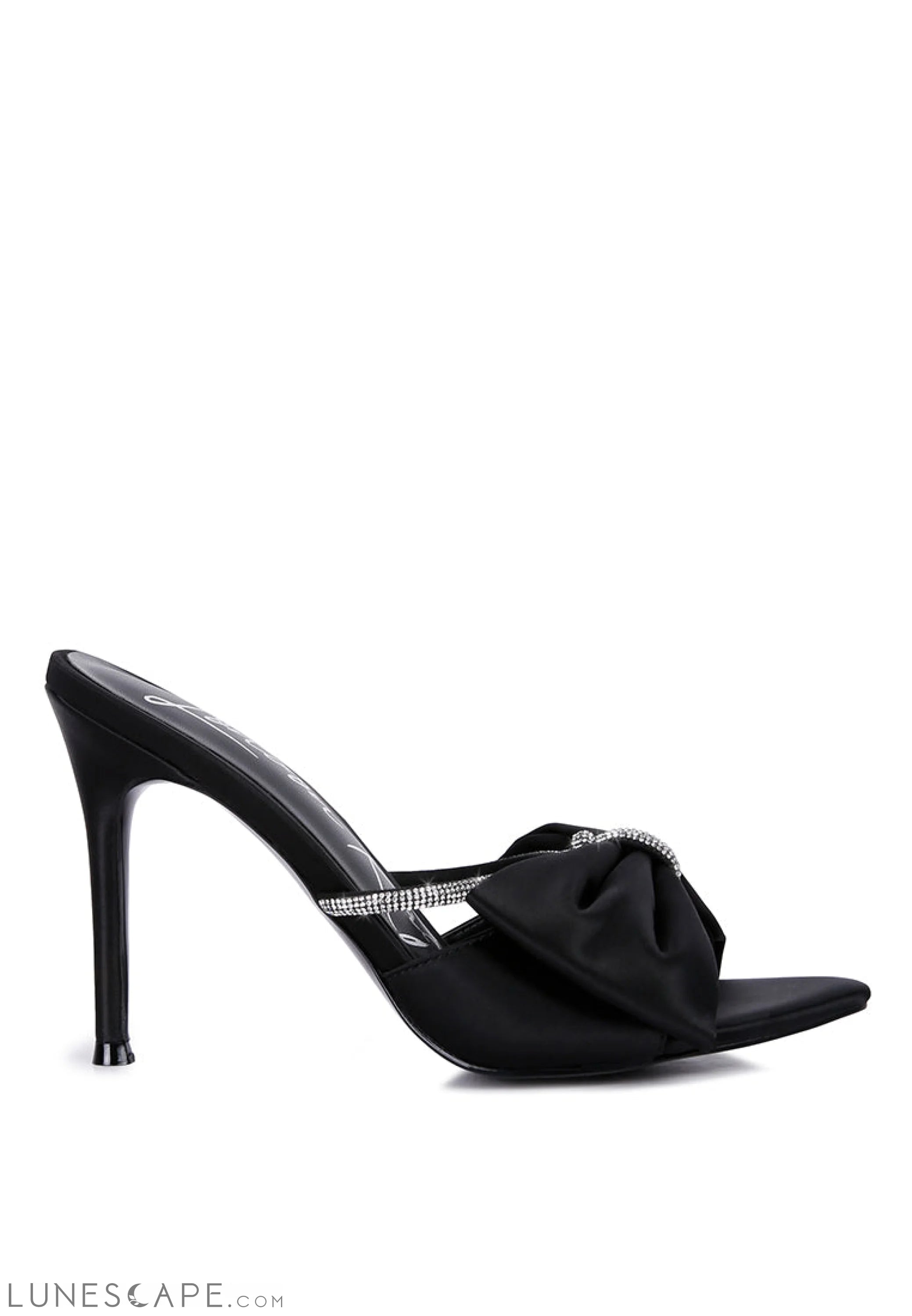 High Tea Rhinestone Bow Embellished Stiletto Sandals LUNESCAPE