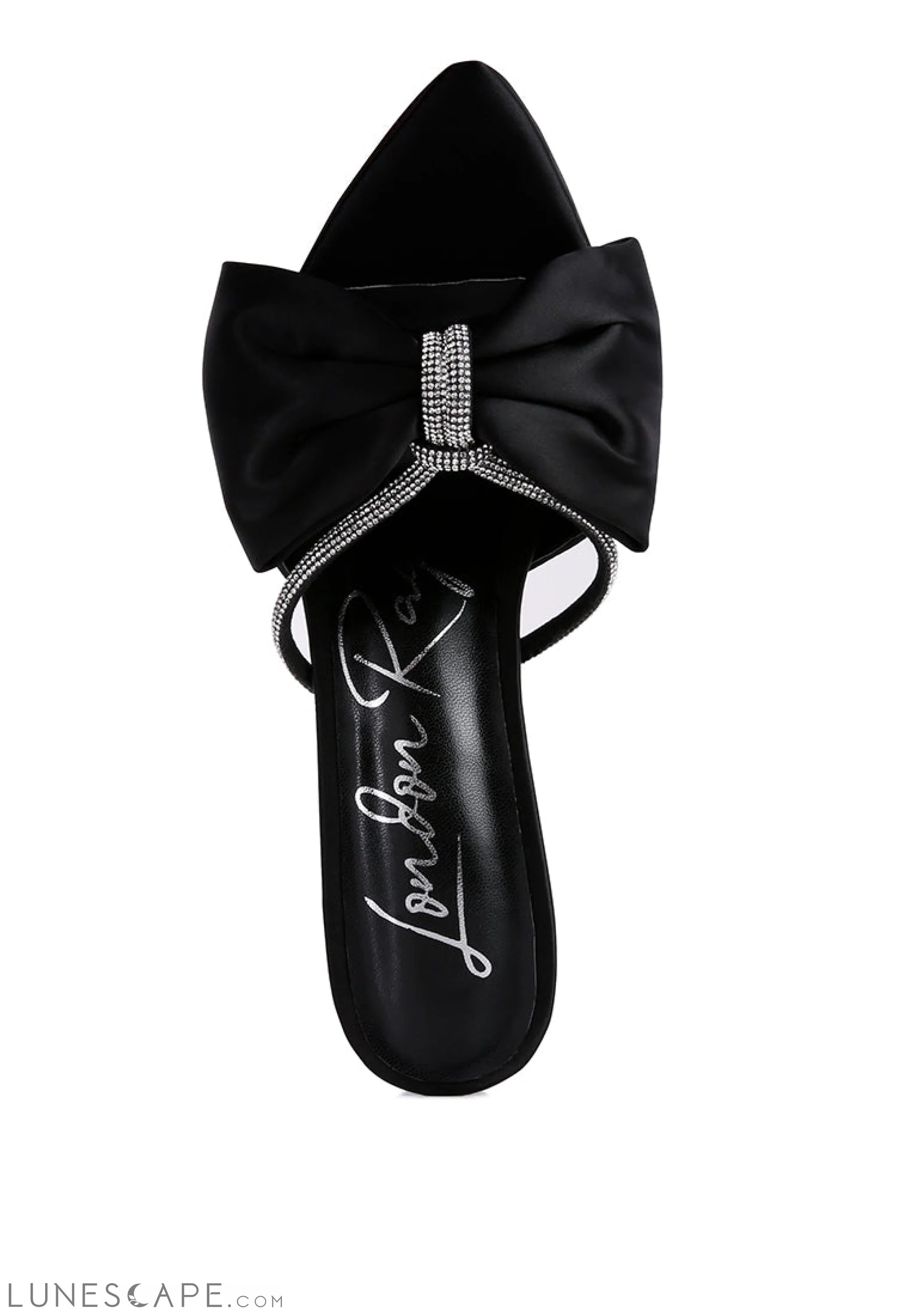 High Tea Rhinestone Bow Embellished Stiletto Sandals LUNESCAPE