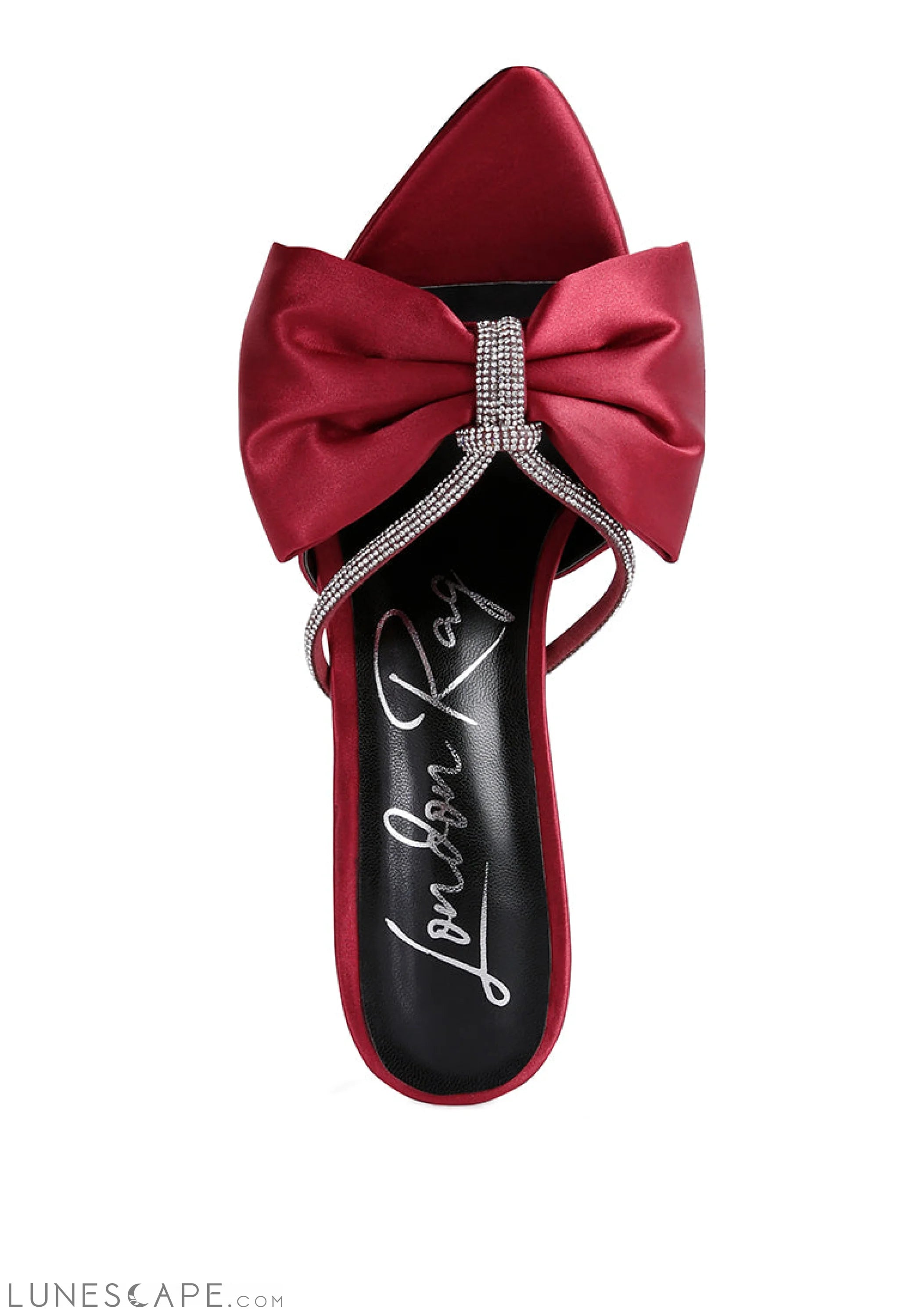 High Tea Rhinestone Bow Embellished Stiletto Sandals LUNESCAPE