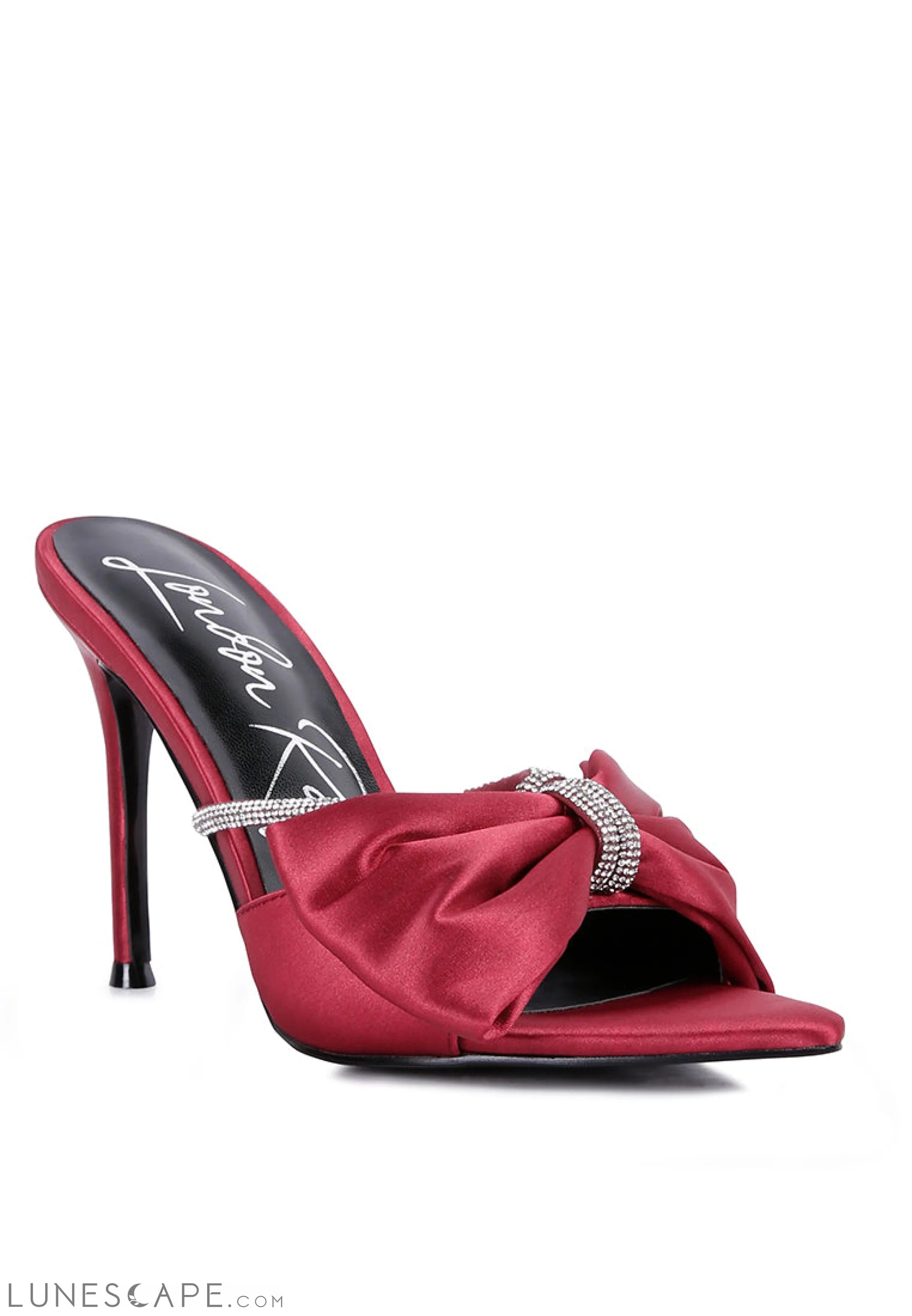 High Tea Rhinestone Bow Embellished Stiletto Sandals LUNESCAPE